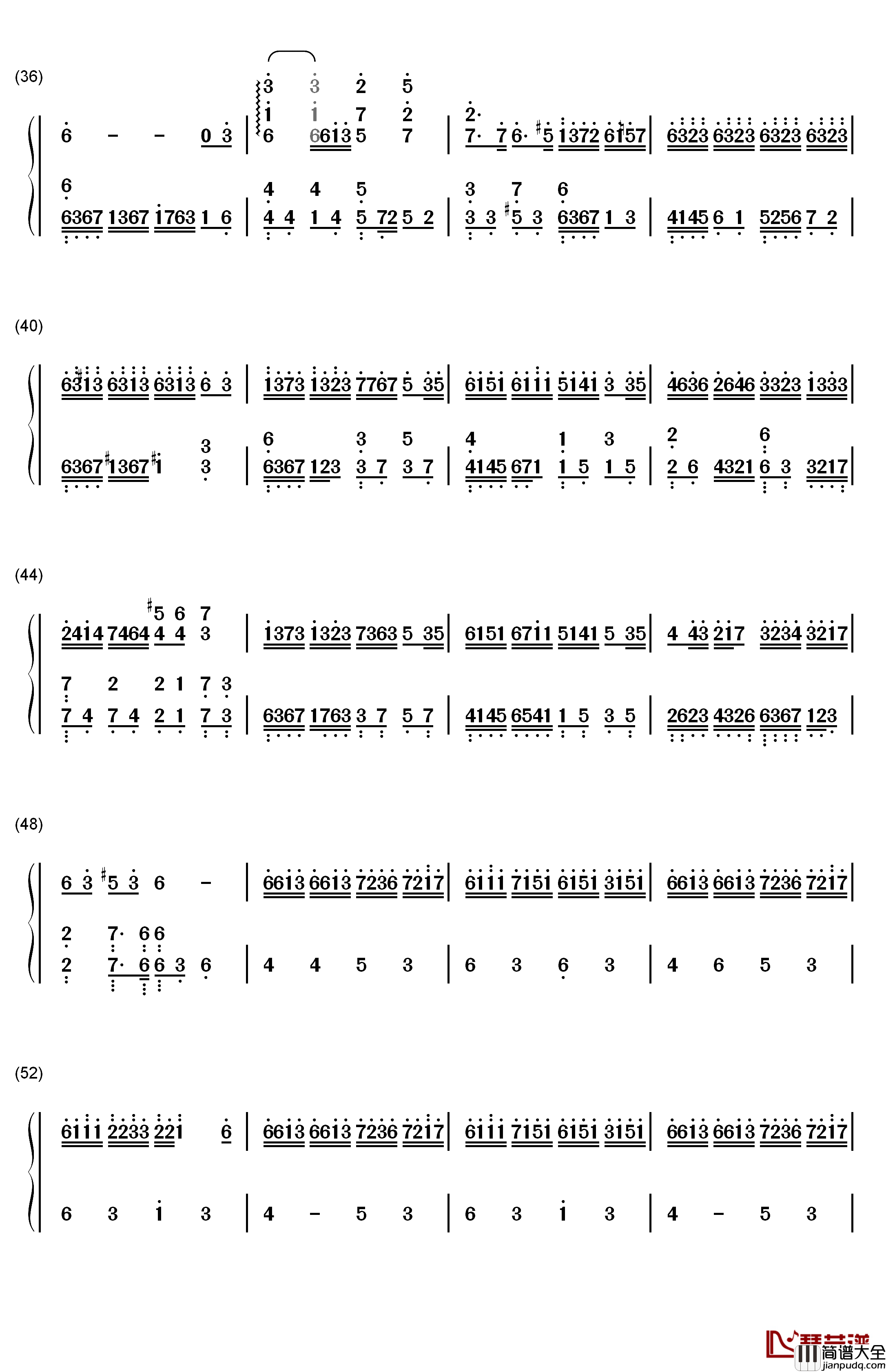 Flower_Dance钢琴简谱_数字双手_Dj_Okawari