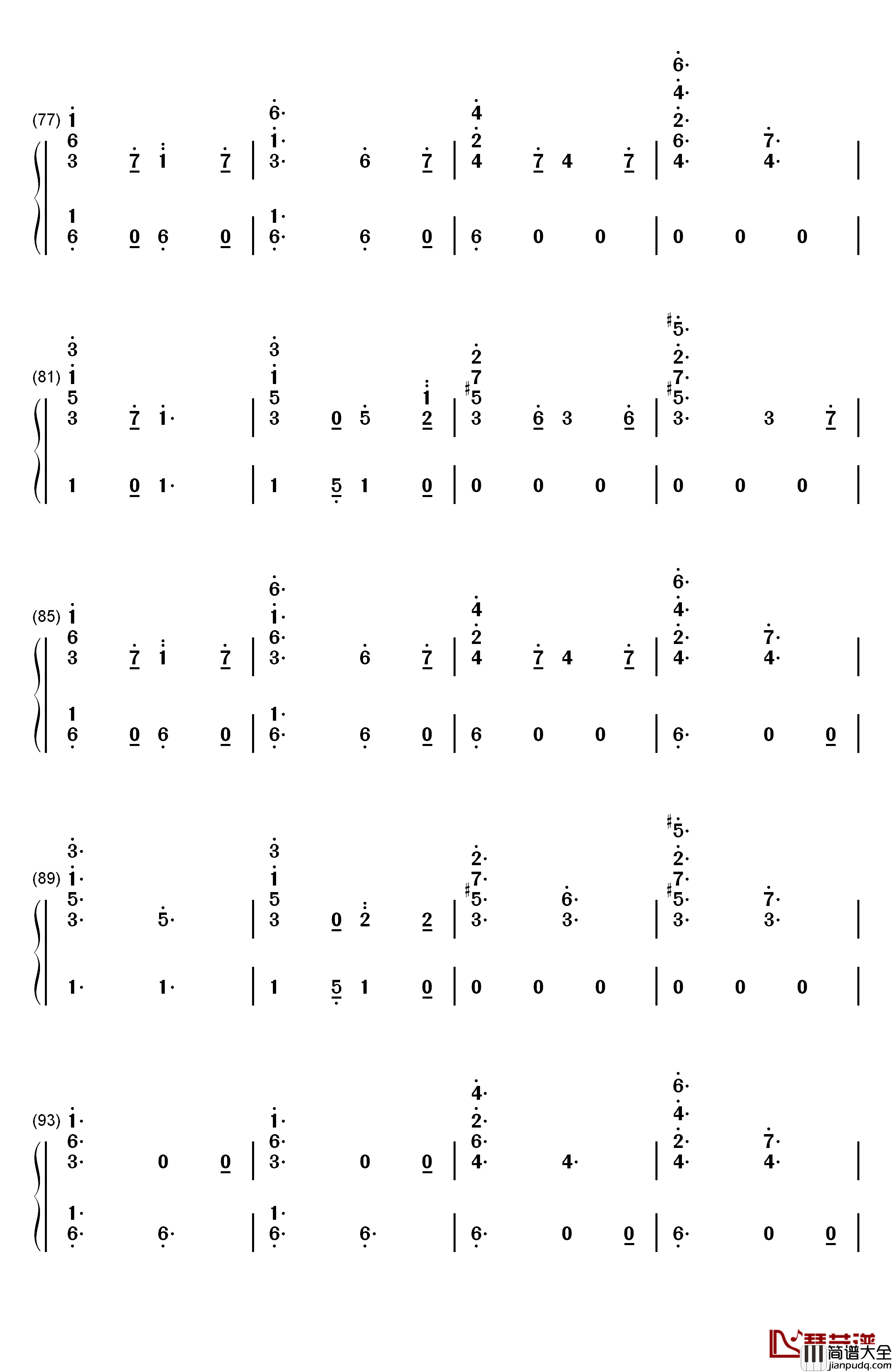 Candy_Cane_Lane钢琴简谱_数字双手_Sia