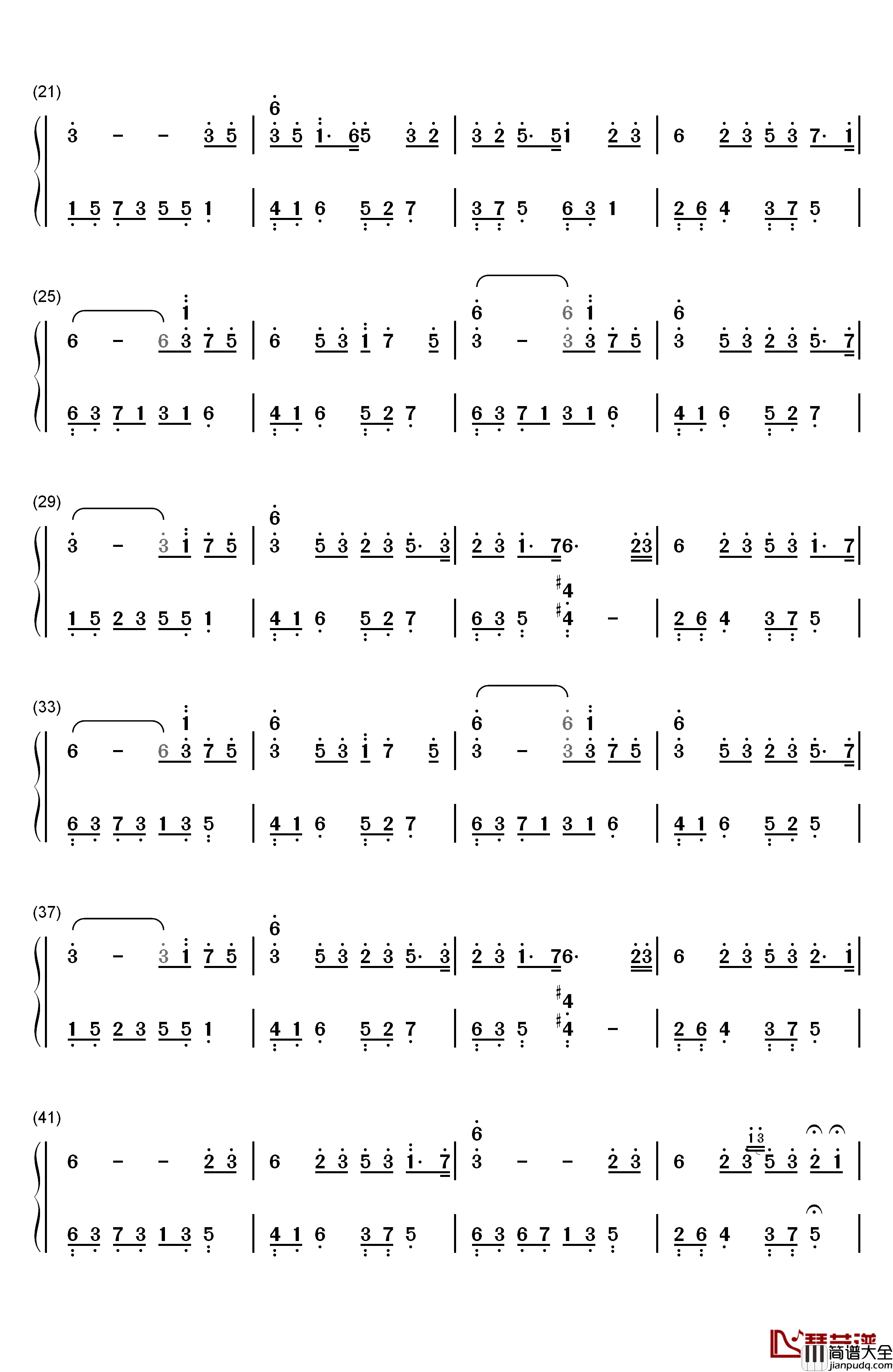 街道的寂寞钢琴简谱_数字双手_石进