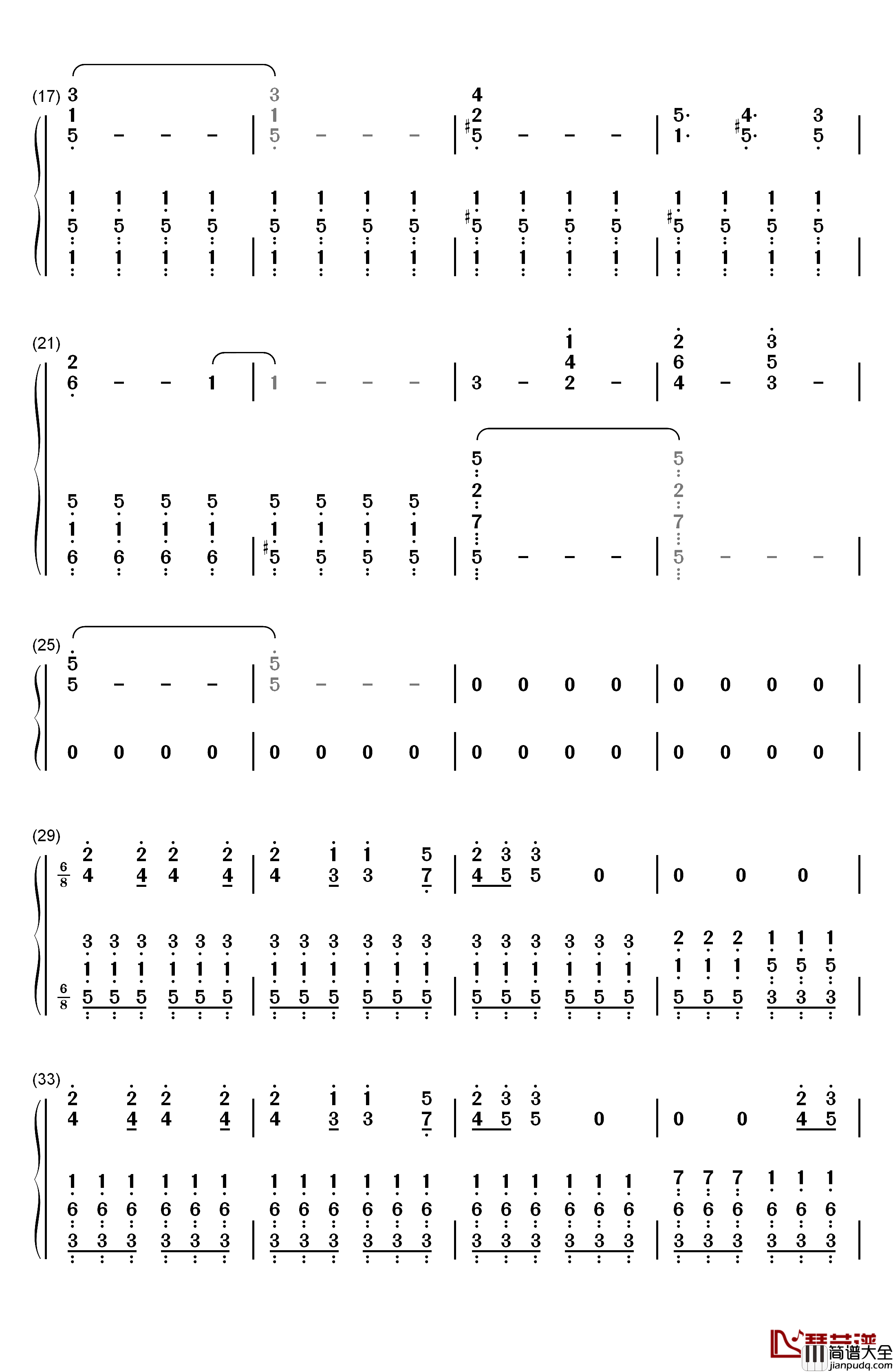 Are_You_Ready钢琴简谱_数字双手_Bis