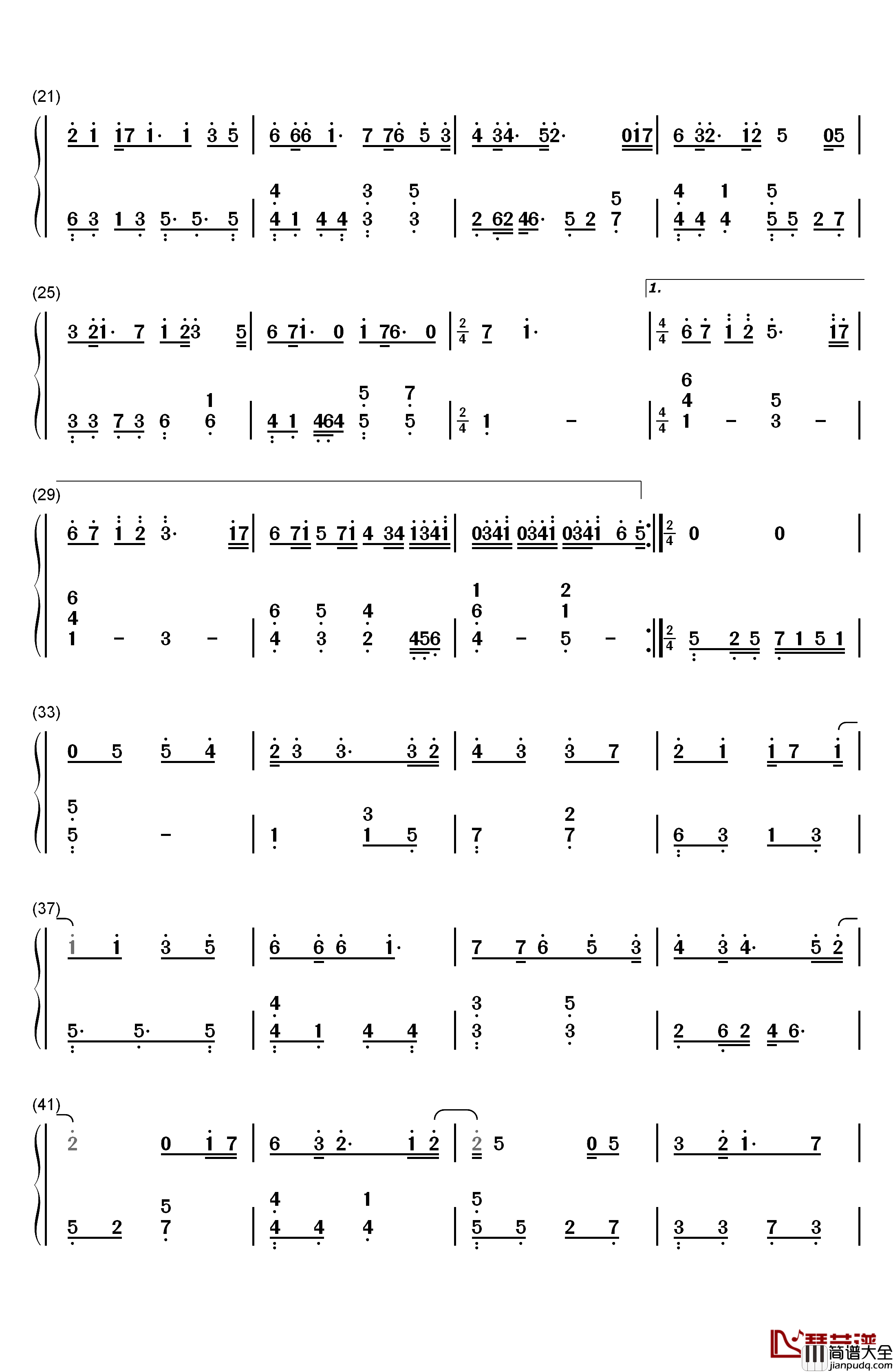 只是太爱你钢琴简谱_数字双手_张敬轩