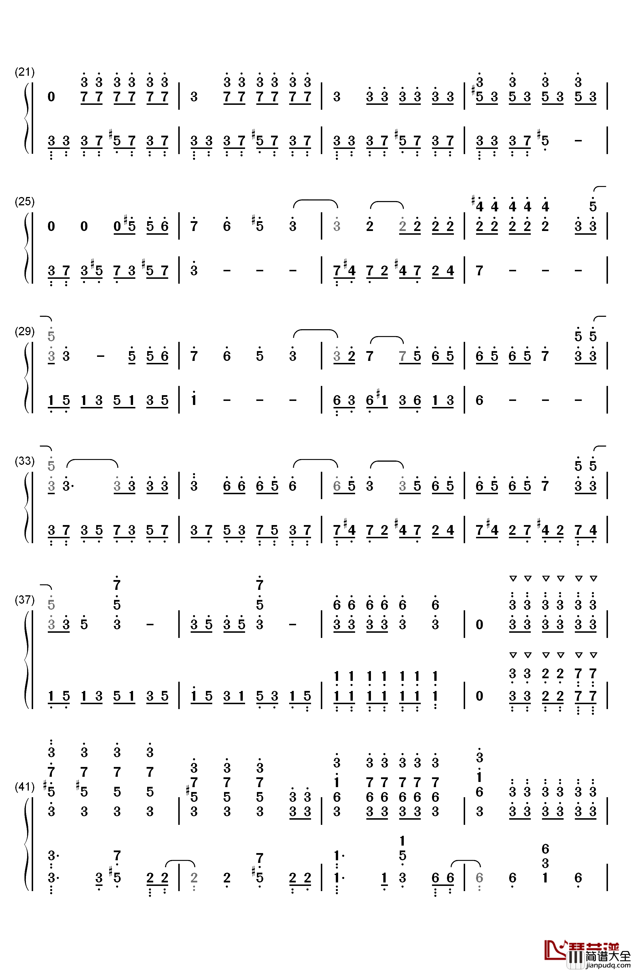 POP_STARS钢琴简谱_数字双手_KDA