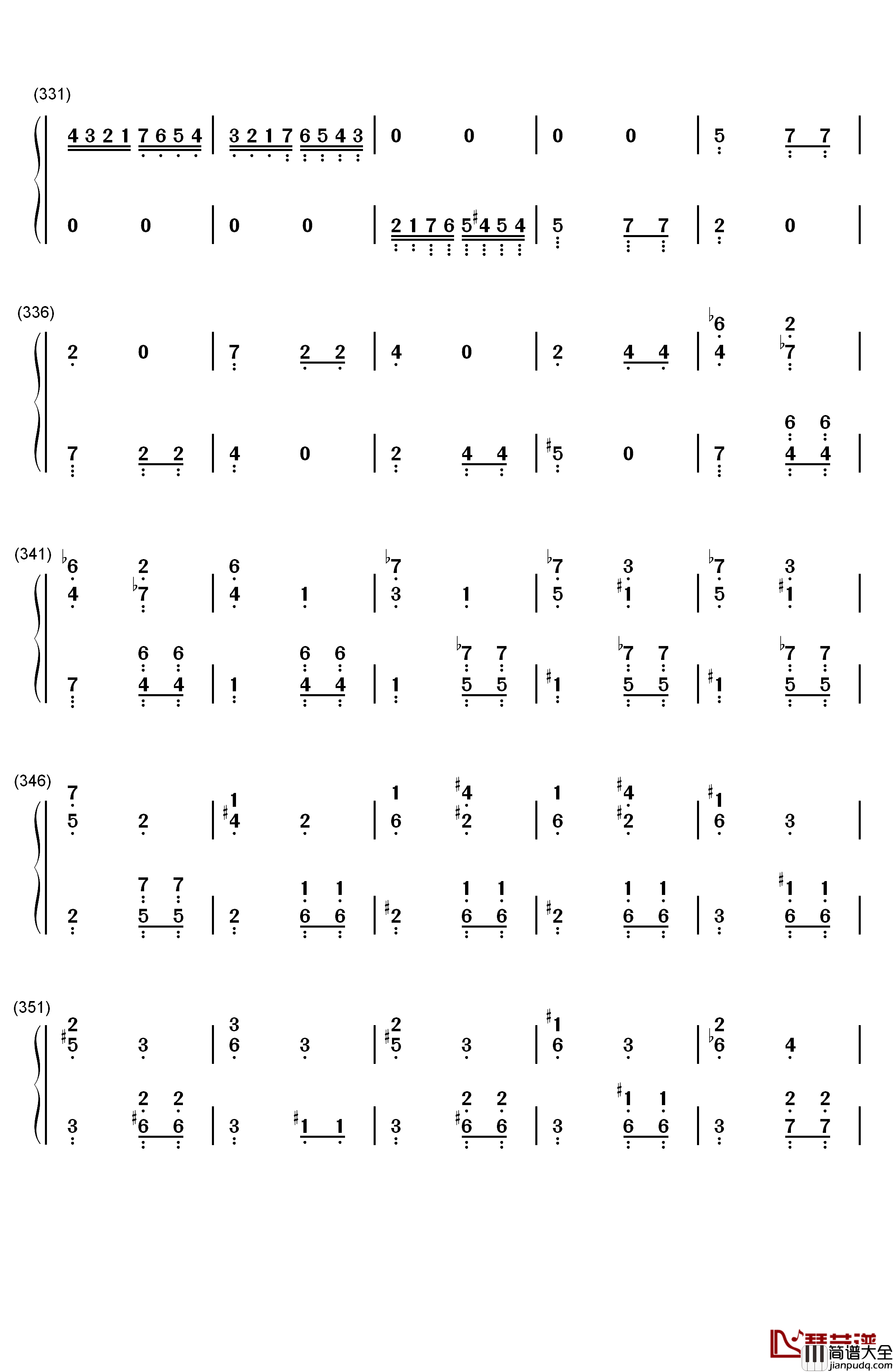 丢失一分钱的愤怒钢琴简谱_数字双手_贝多芬