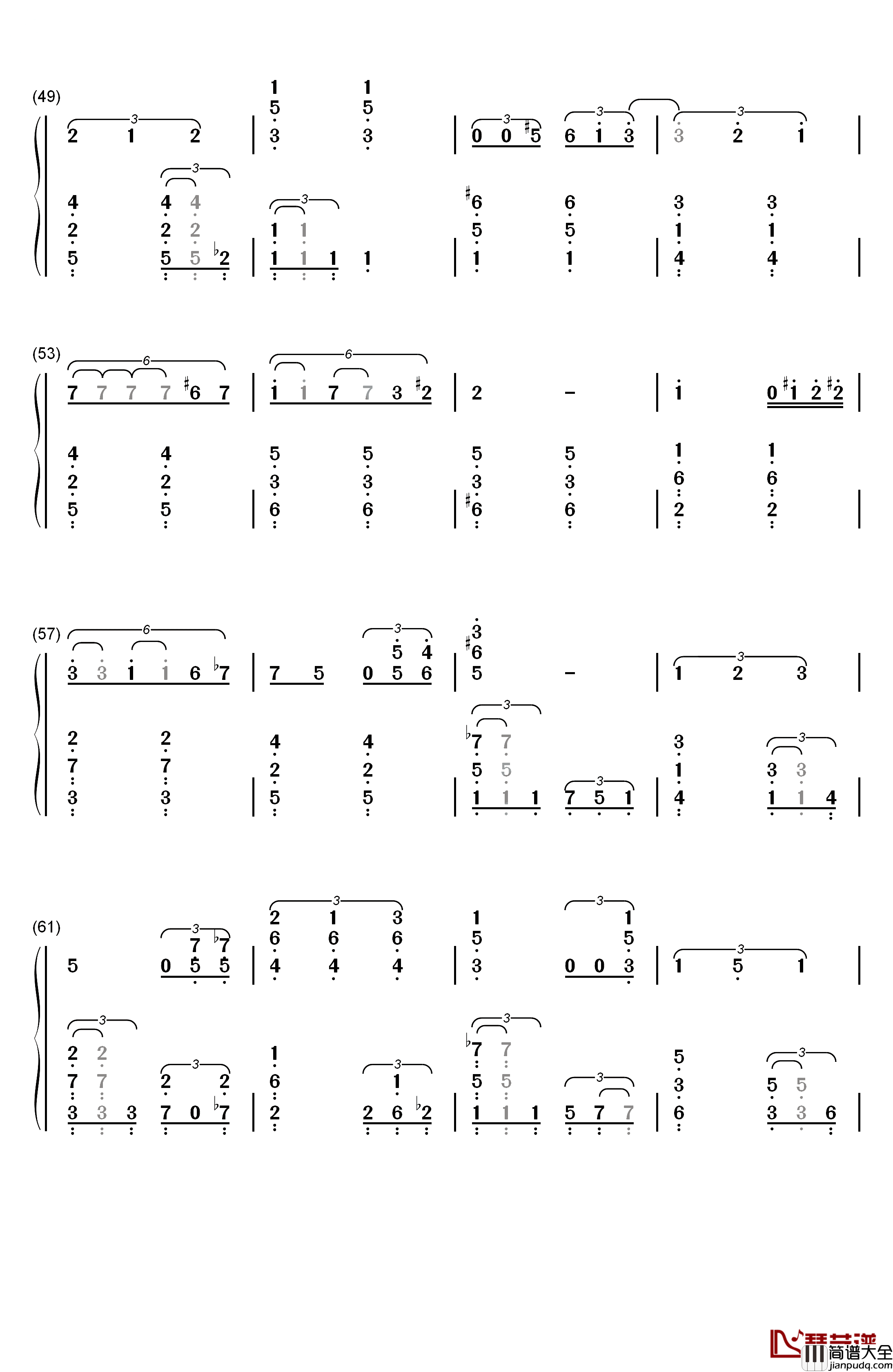 地球をあげる钢琴简谱_数字双手_LUMi_はるまきごはん