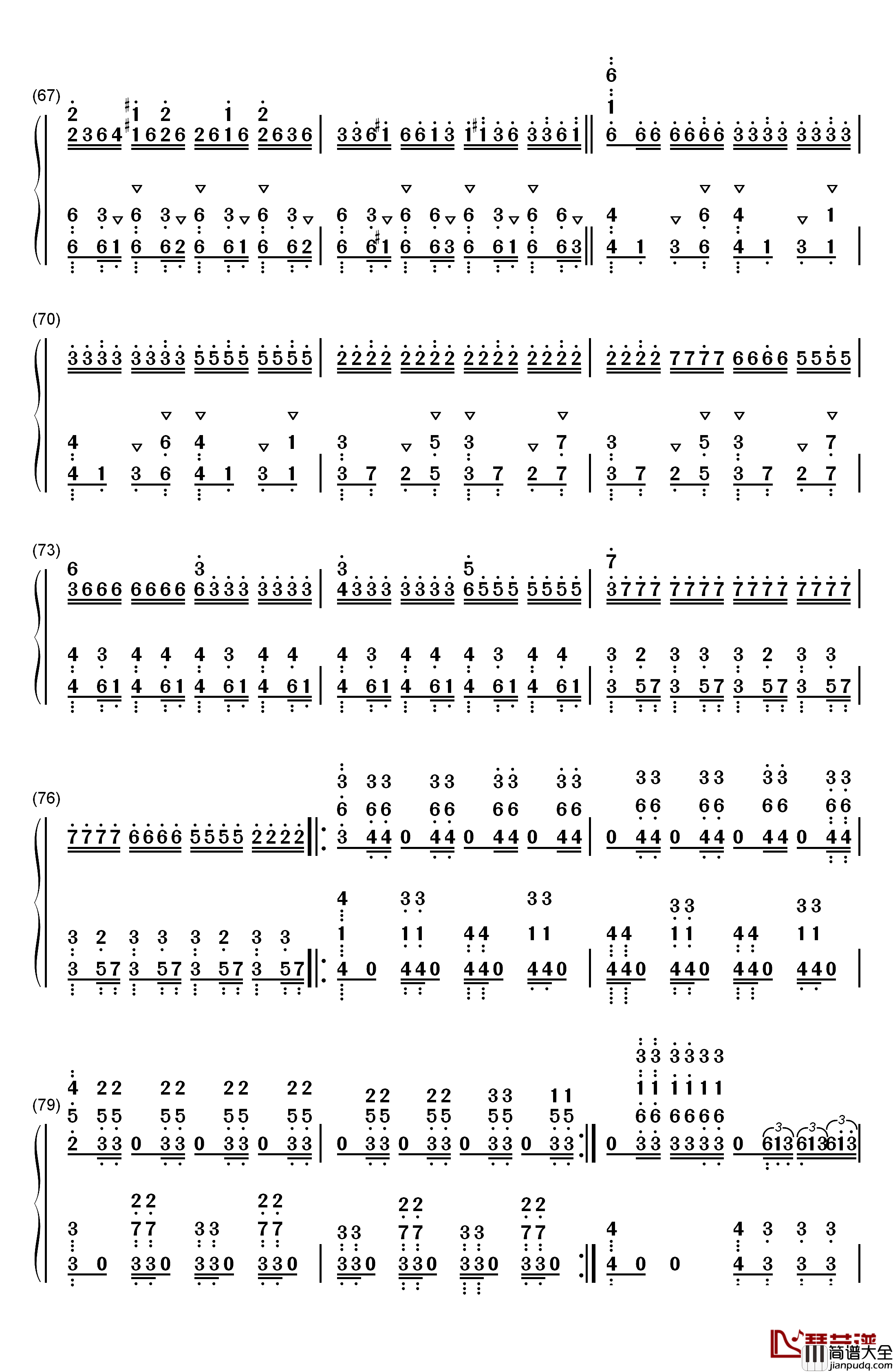 ココロ钢琴简谱_数字双手_镜音リン