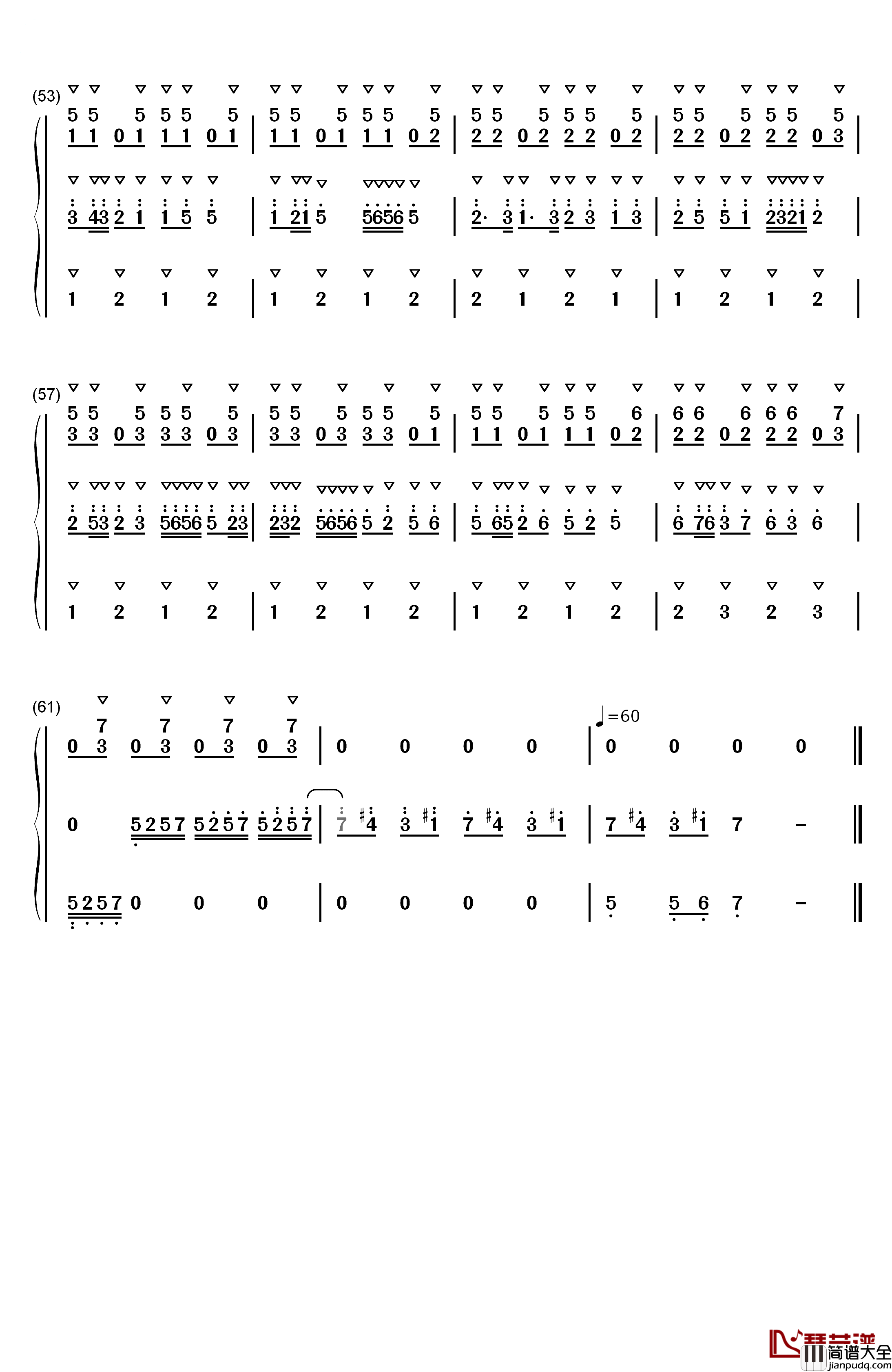 清浅谷钢琴简谱_数字双手_林海