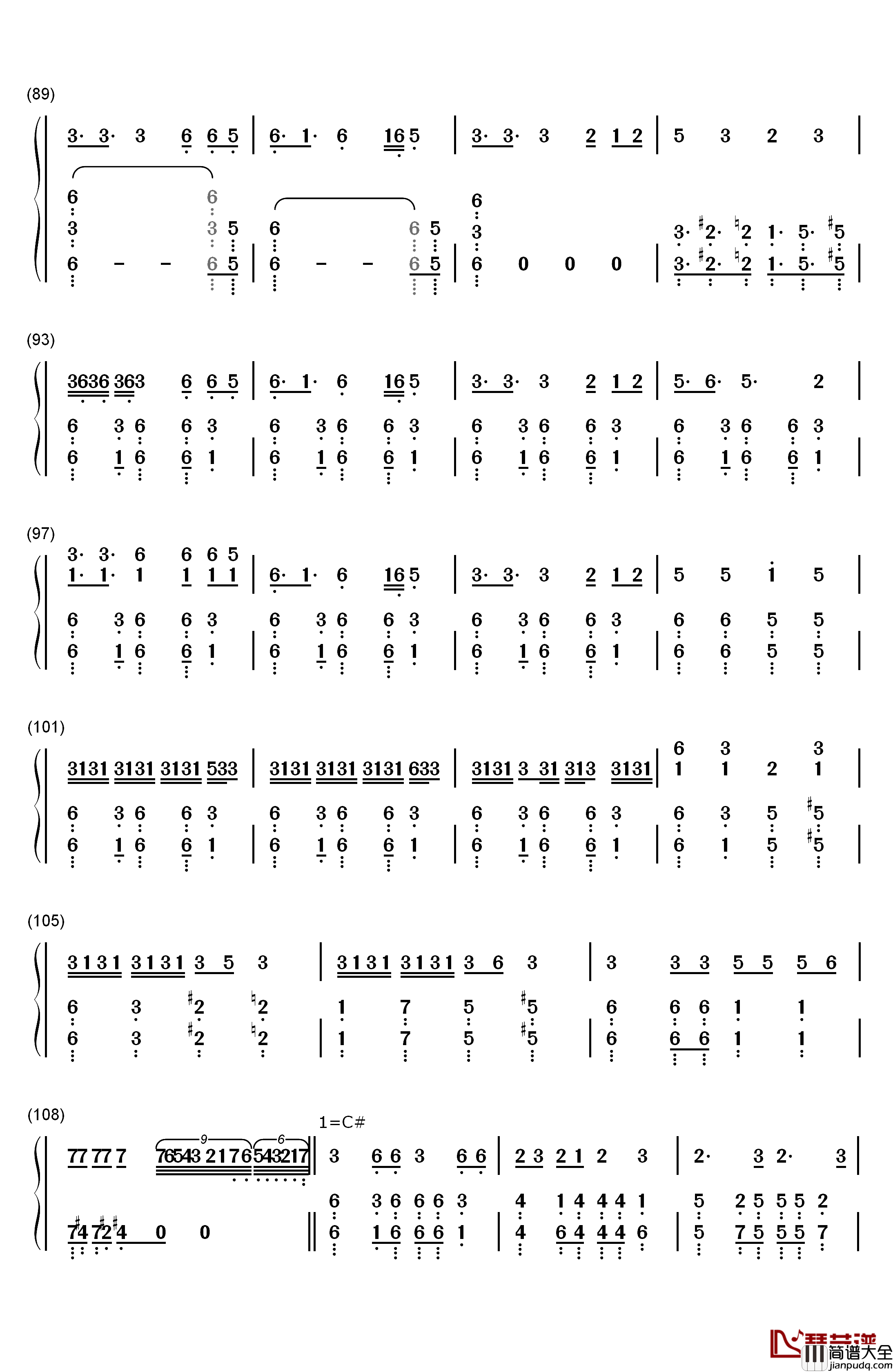 世界终结·舞厅钢琴简谱_数字双手_初音ミク__巡音ルカ