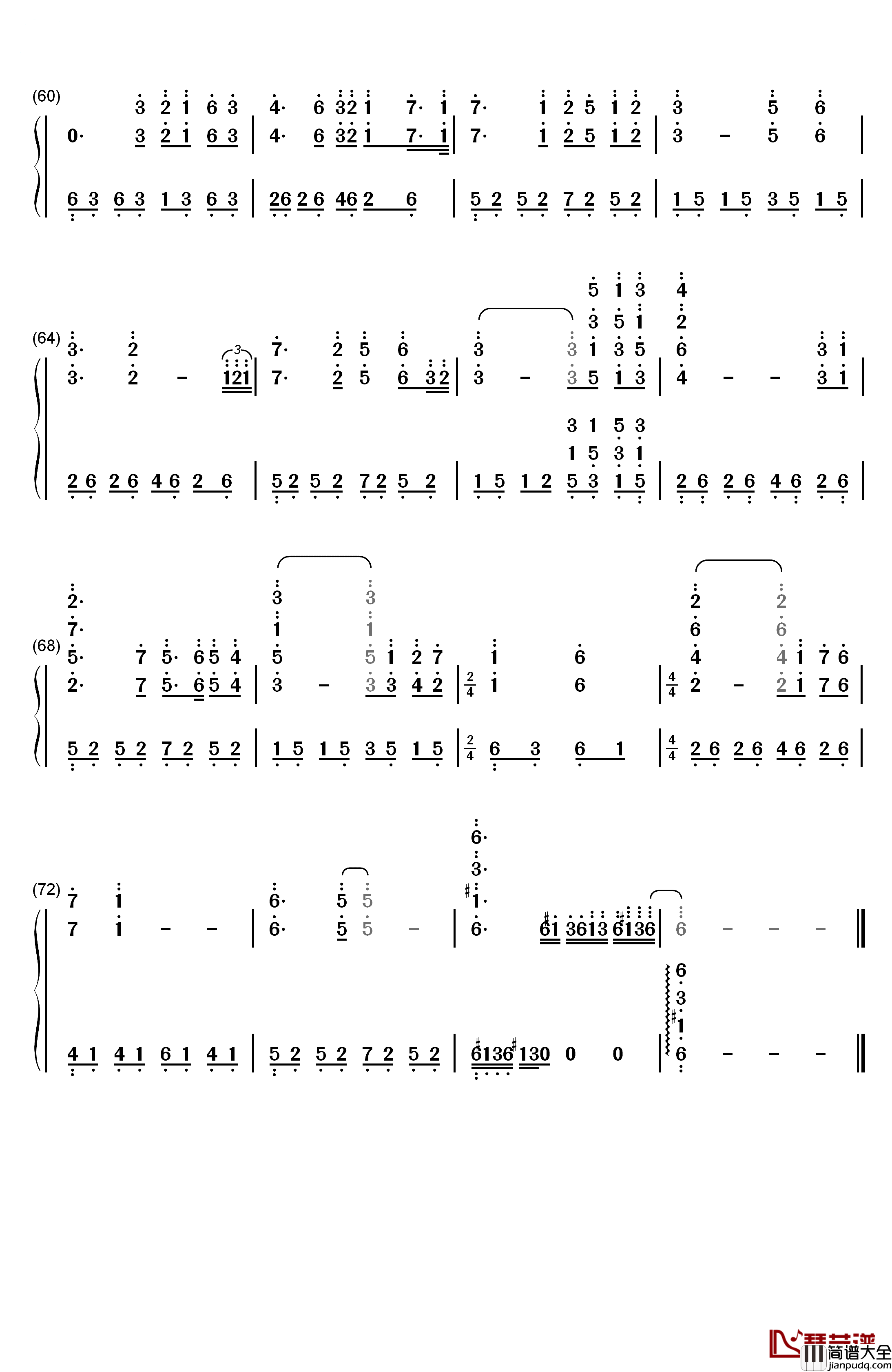 Adagio_in_C_Minor钢琴简谱_数字双手_雅尼