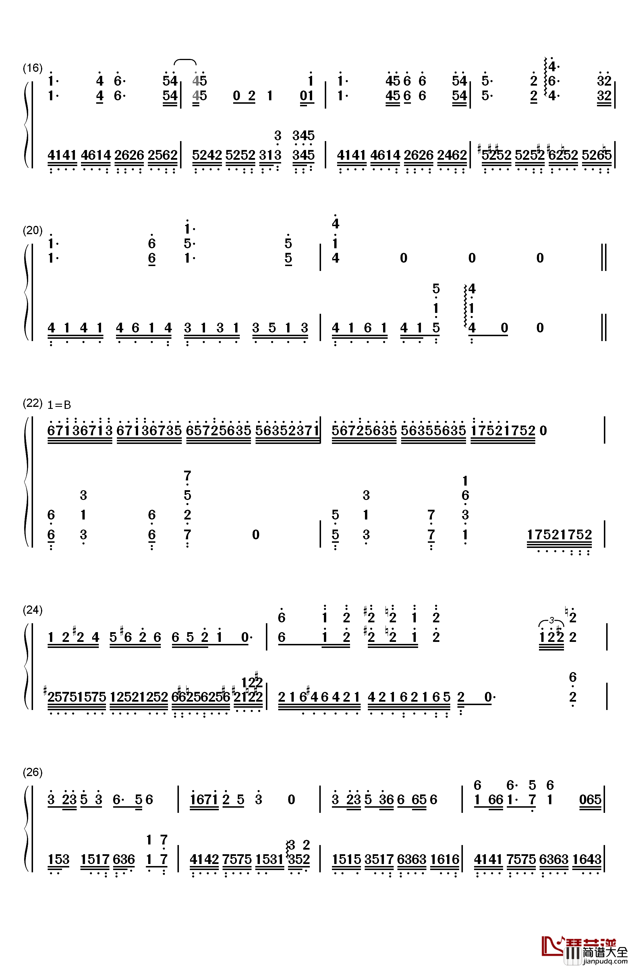 雾中列车钢琴简谱_数字双手_李健_王俊凯