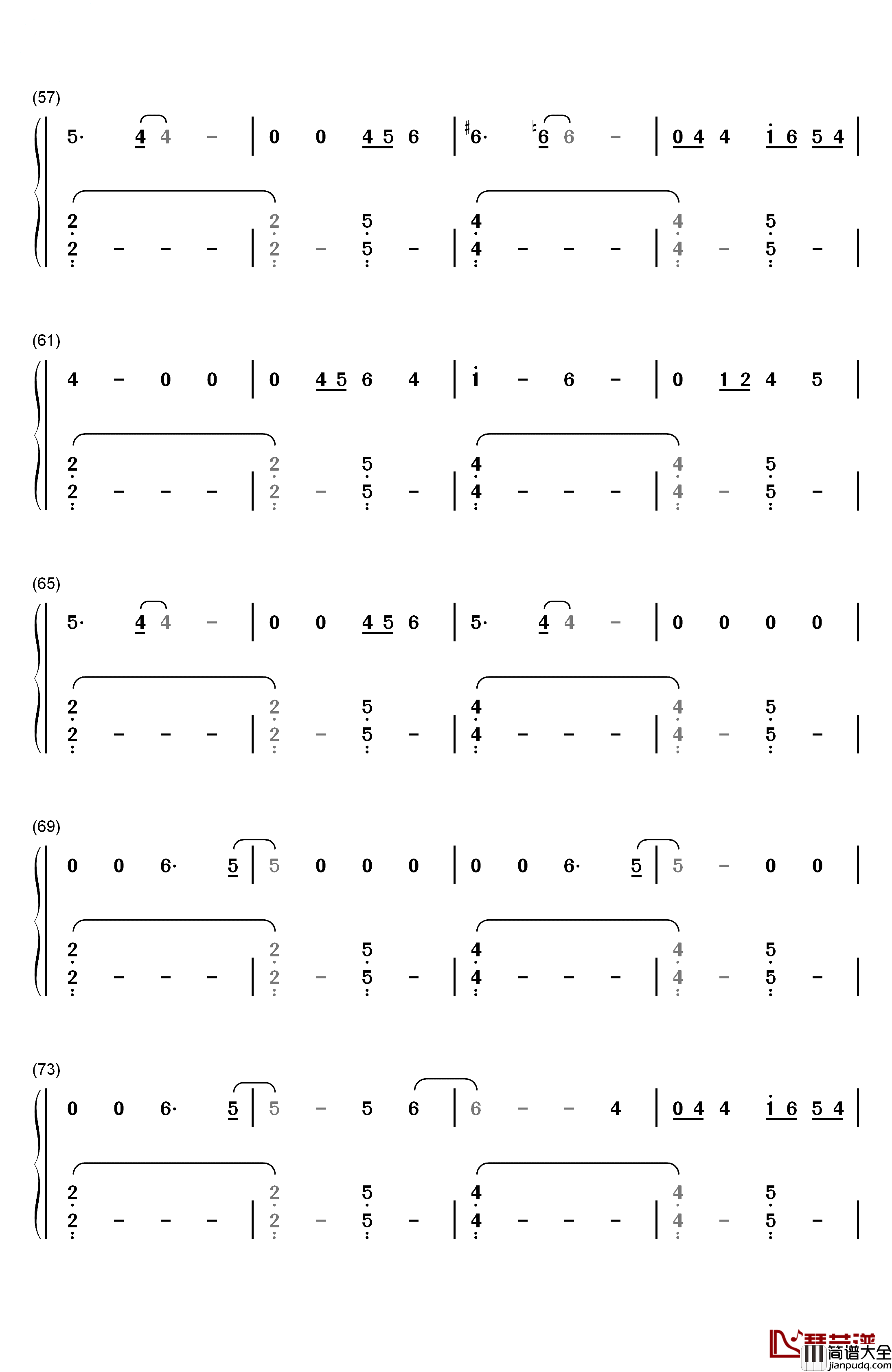 Torches钢琴简谱_数字双手_张杰