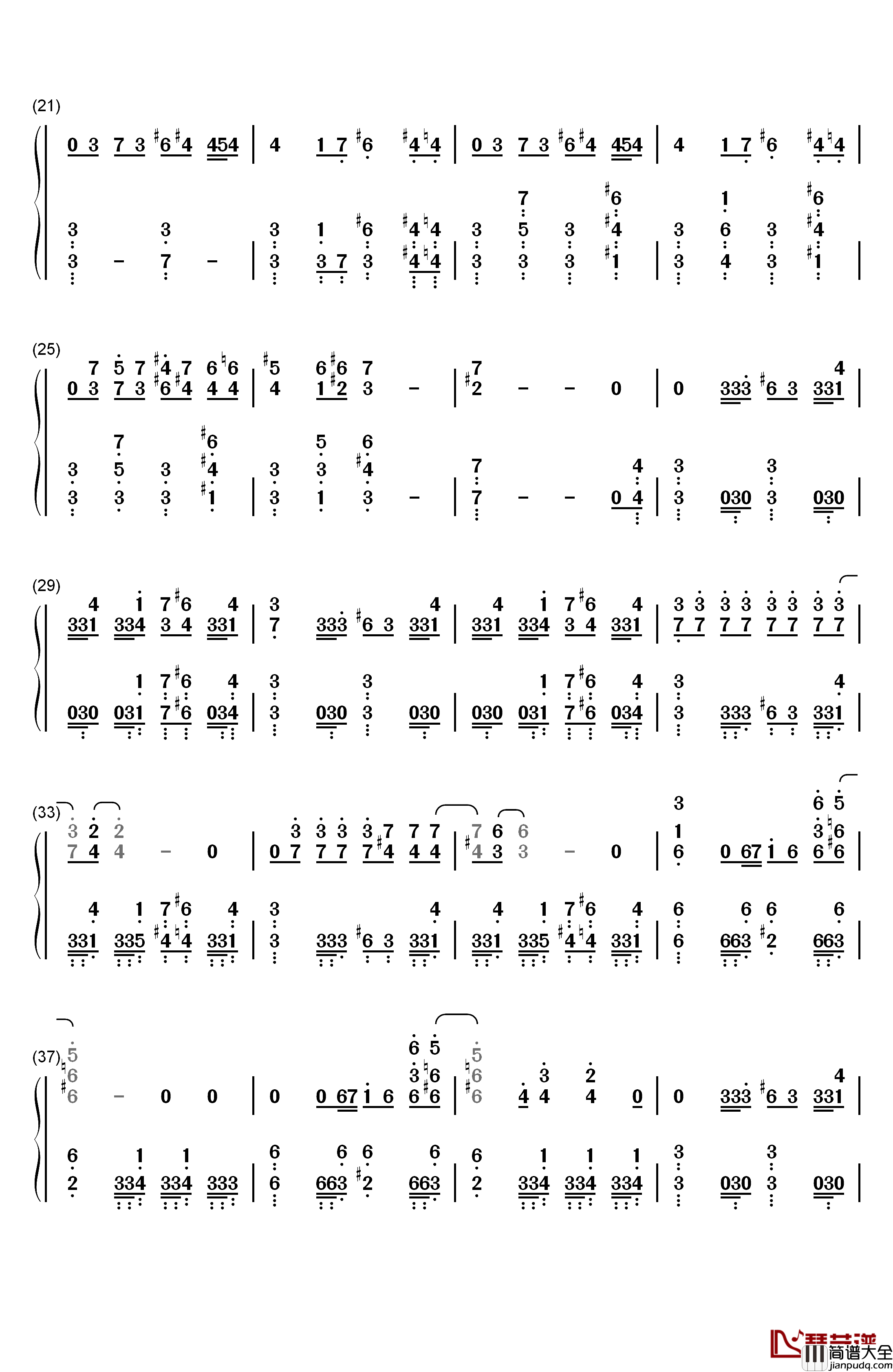 Cirice钢琴简谱_数字双手_Ghost