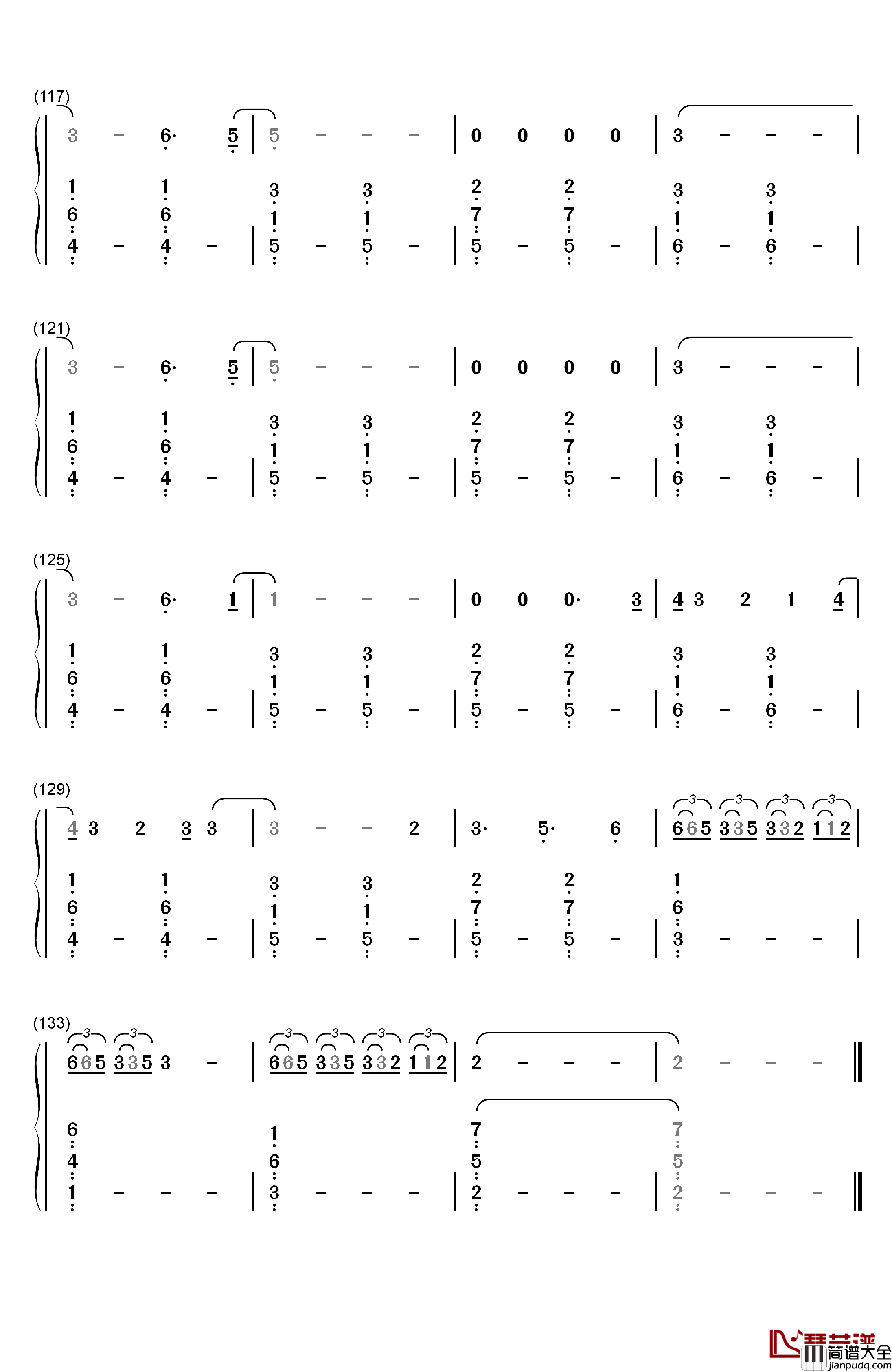 Please_Don't_Go钢琴简谱_数字双手_Joel_Adams