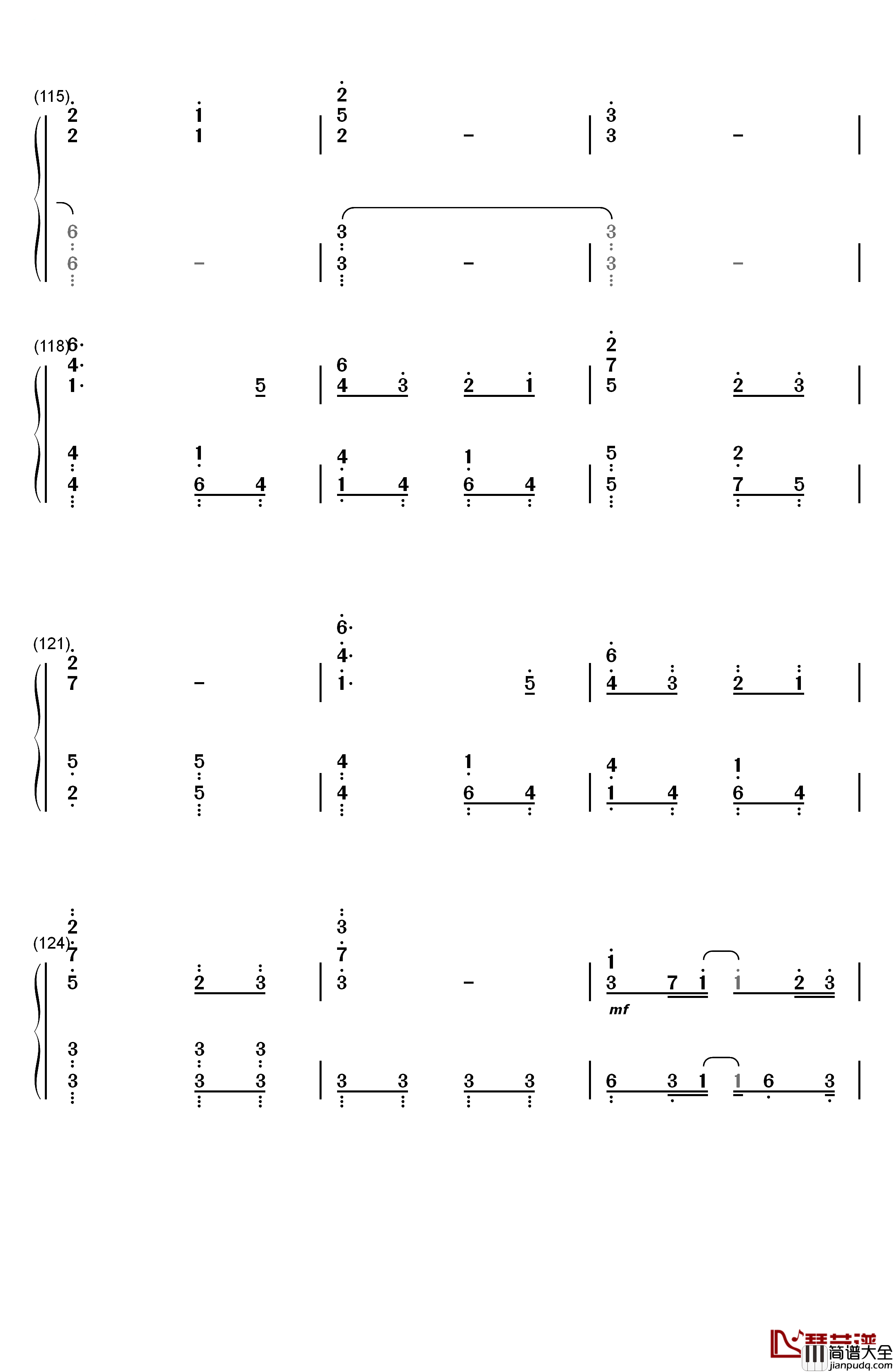 セツナドライブ钢琴简谱_数字双手_IA