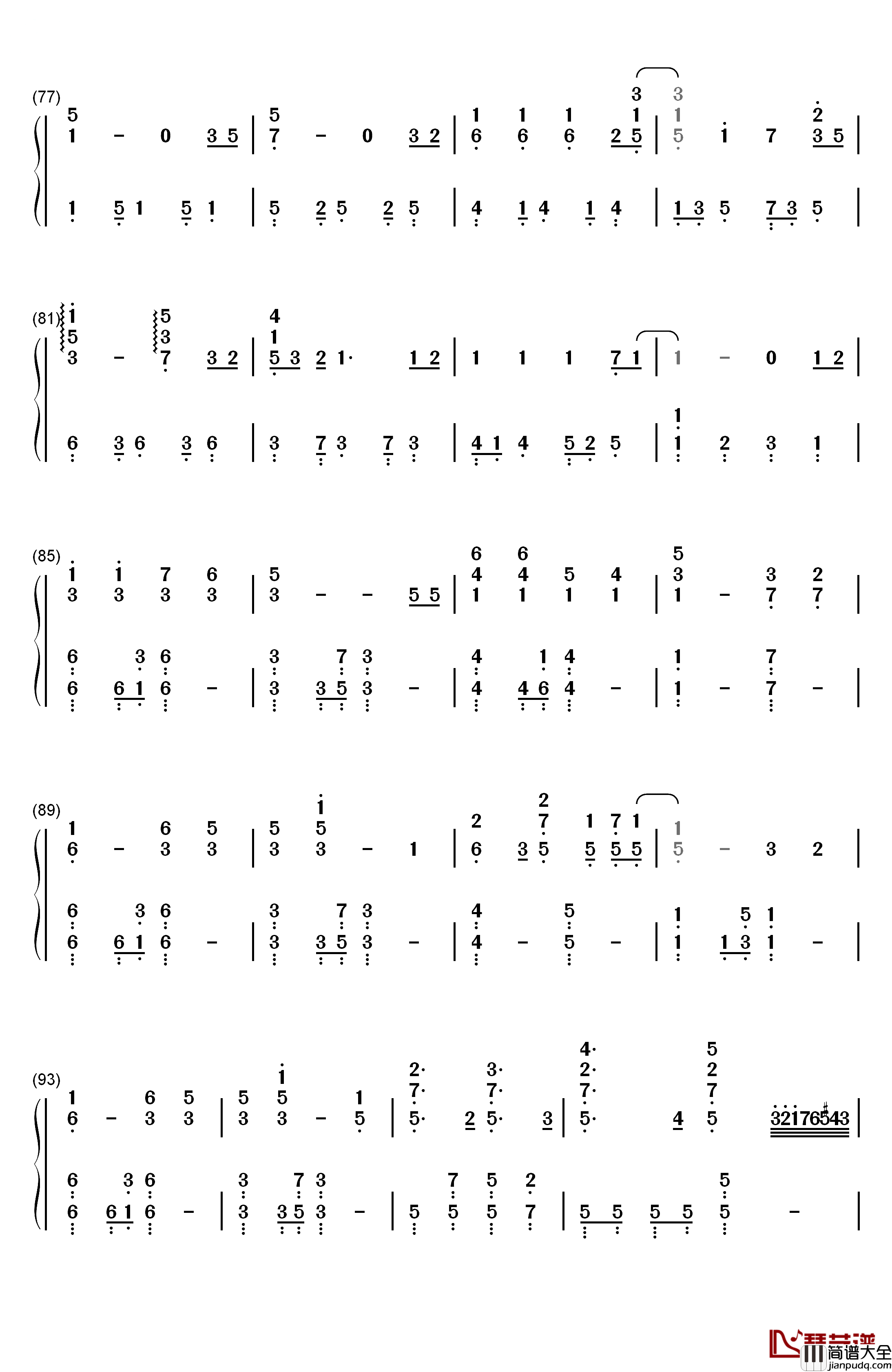 ノンファンタジー钢琴简谱_数字双手_LIP×LIP