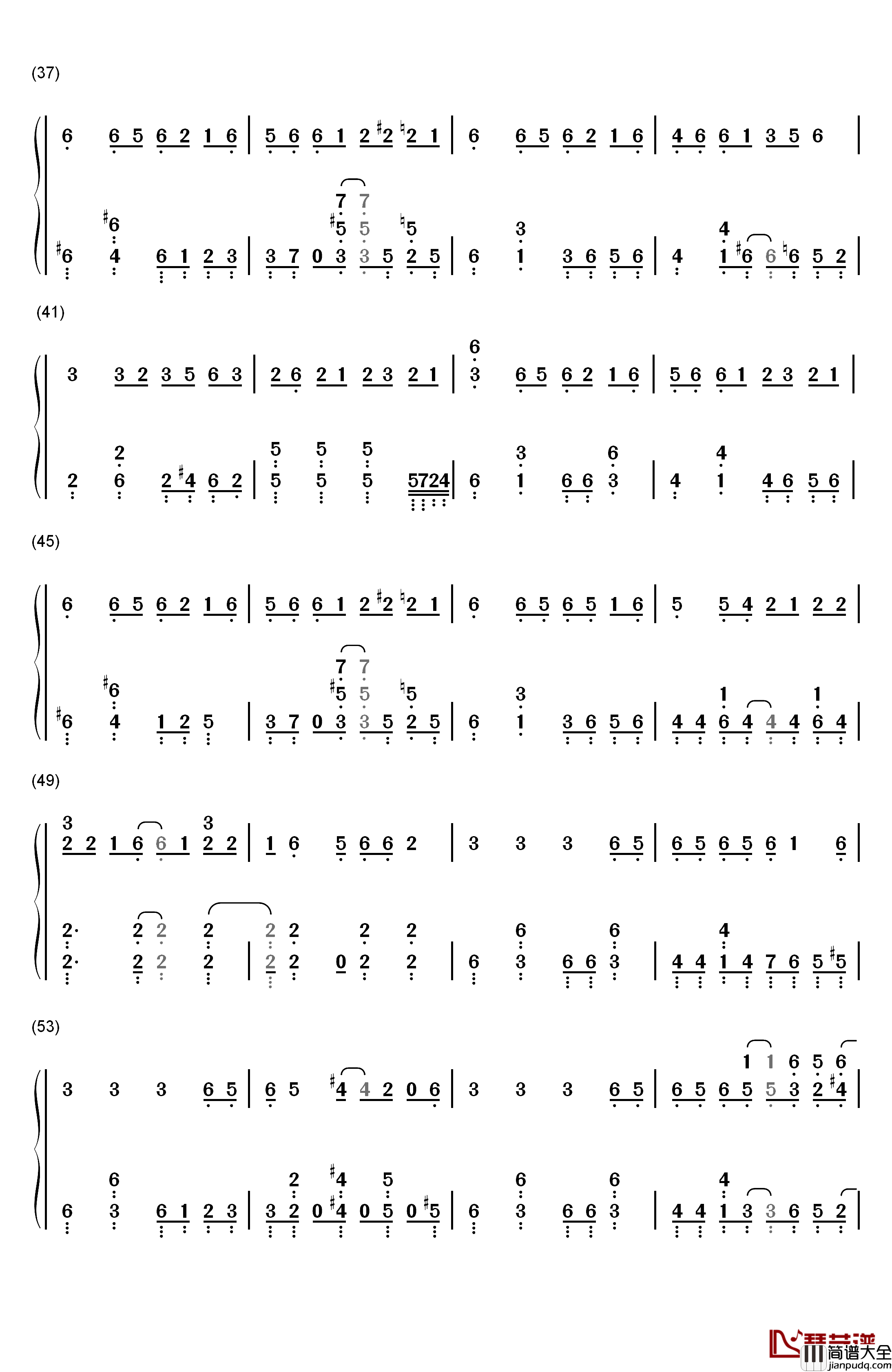 ロスタイムメモリー钢琴简谱_数字双手_IA