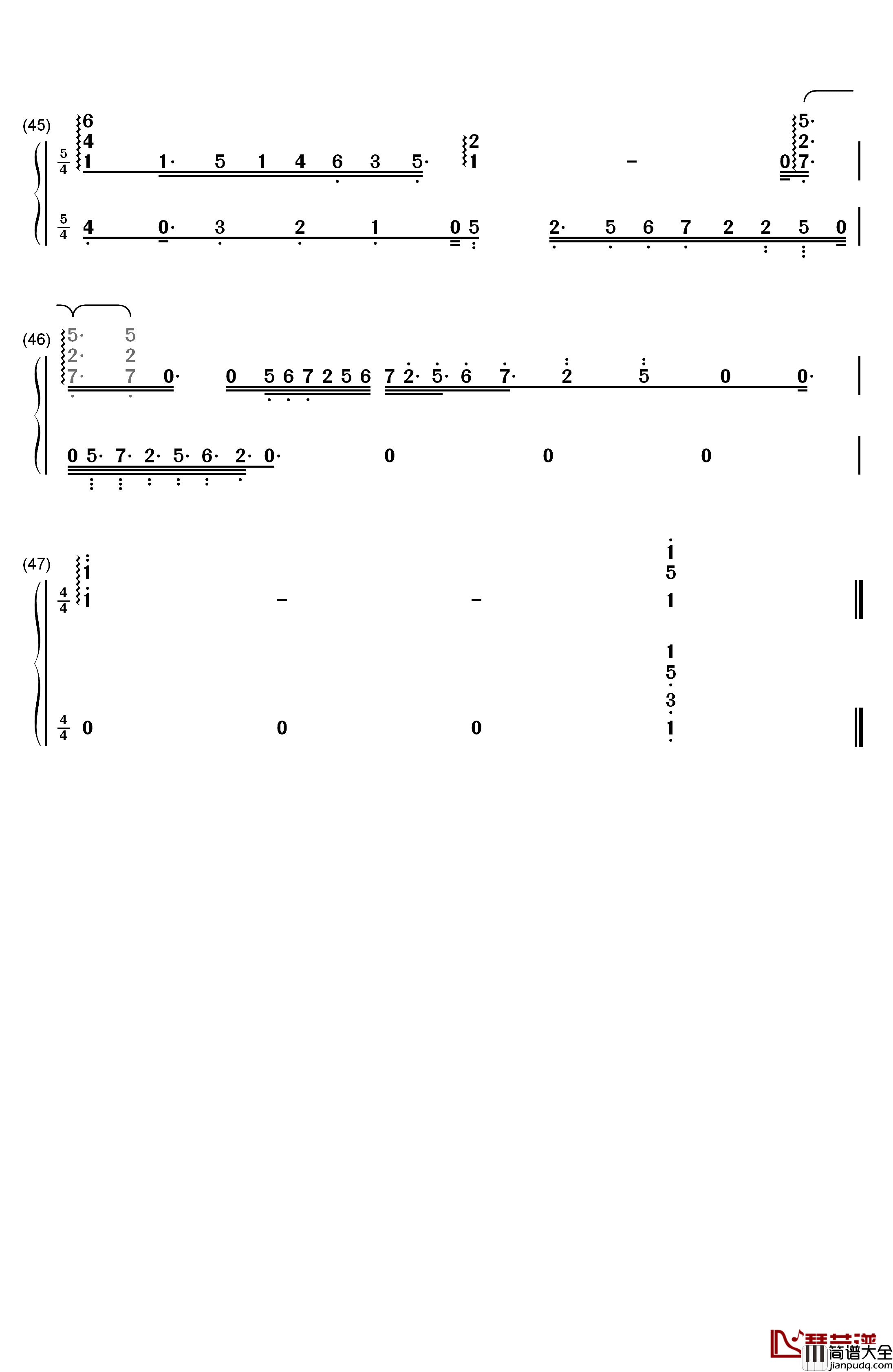ロンド_ロンド_ロンド钢琴简谱_数字双手_加藤达也