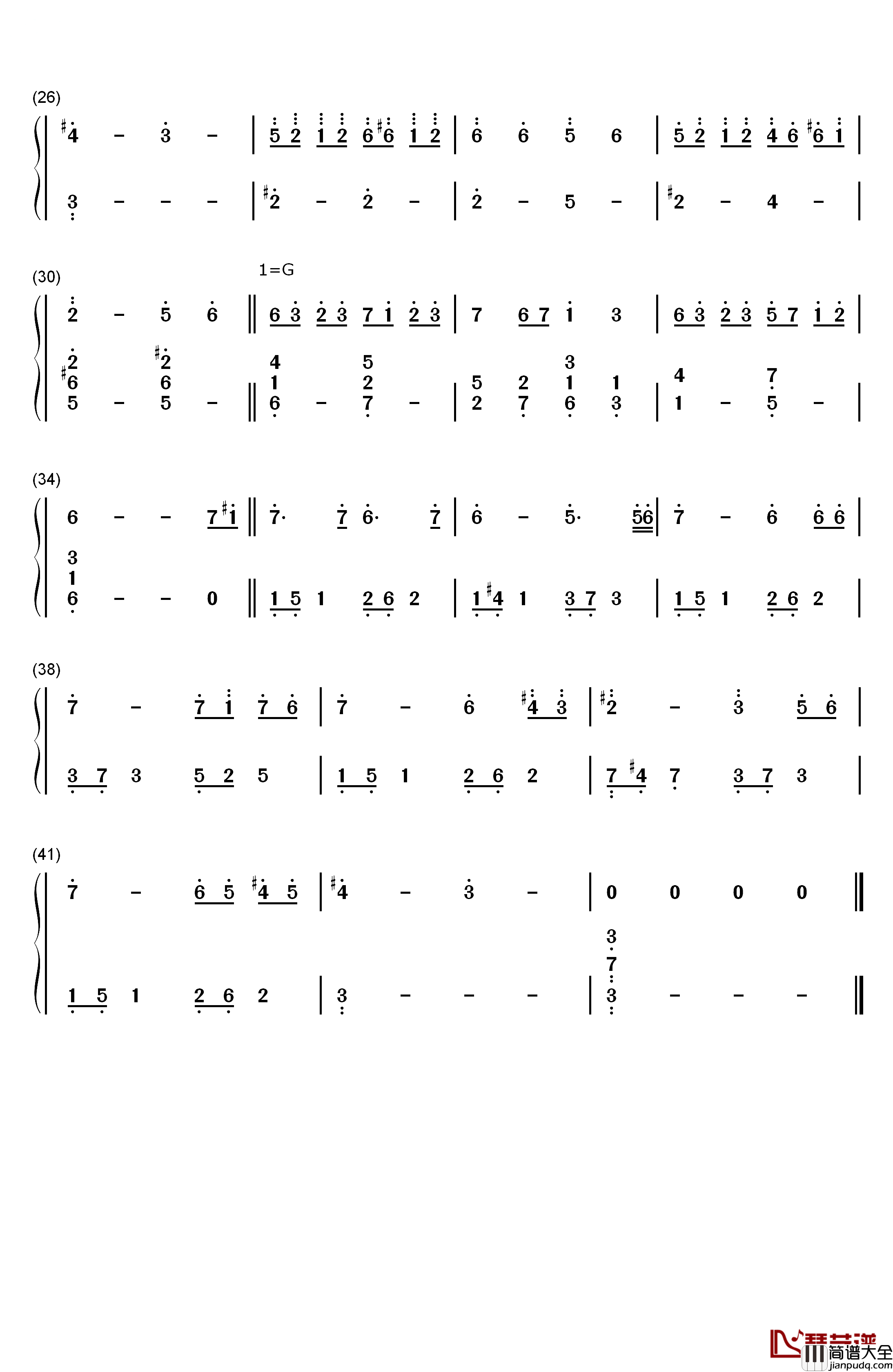 月明かり钢琴简谱_数字双手_日本ACG