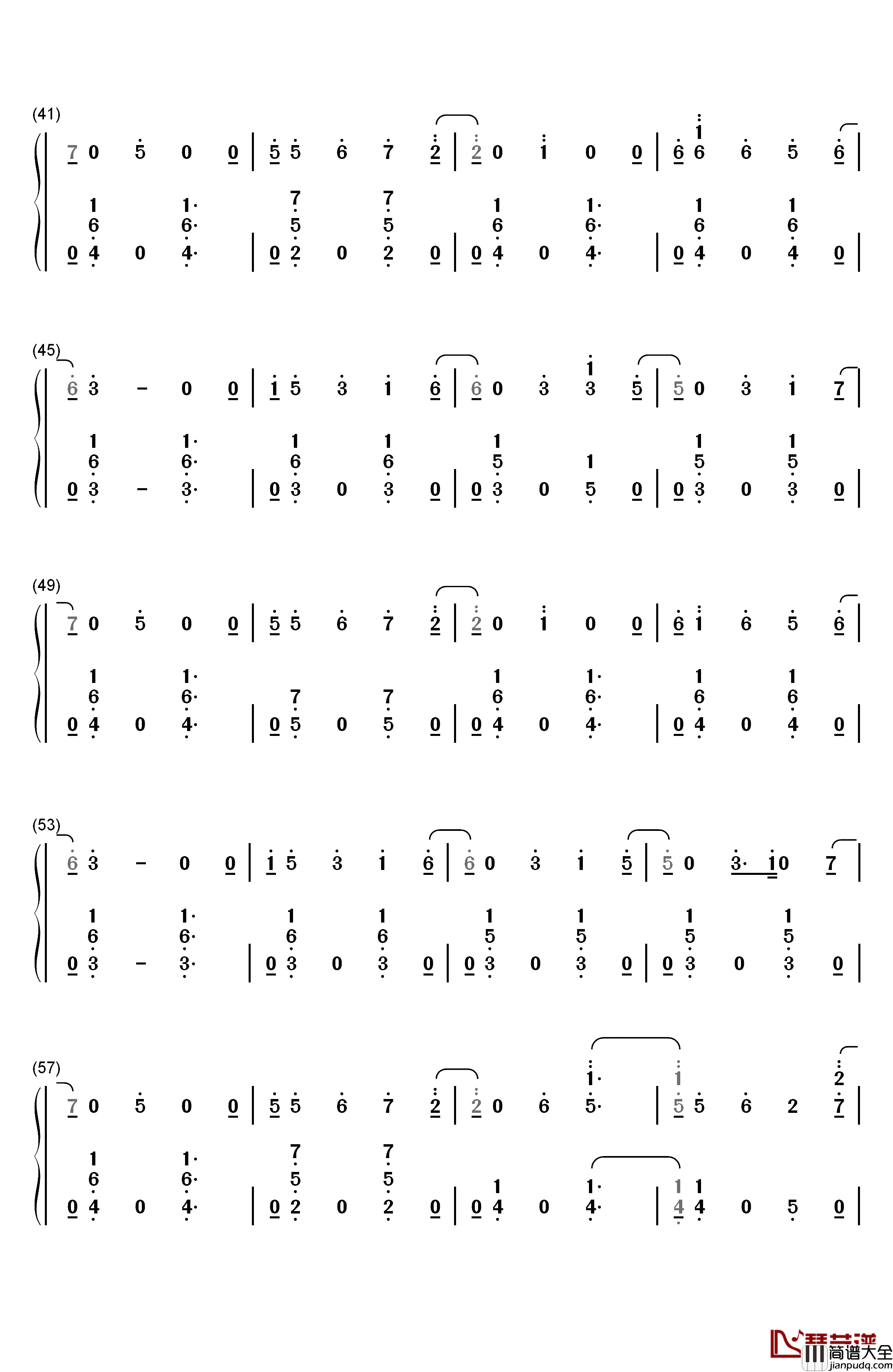 Nada钢琴简谱_数字双手_Shakira