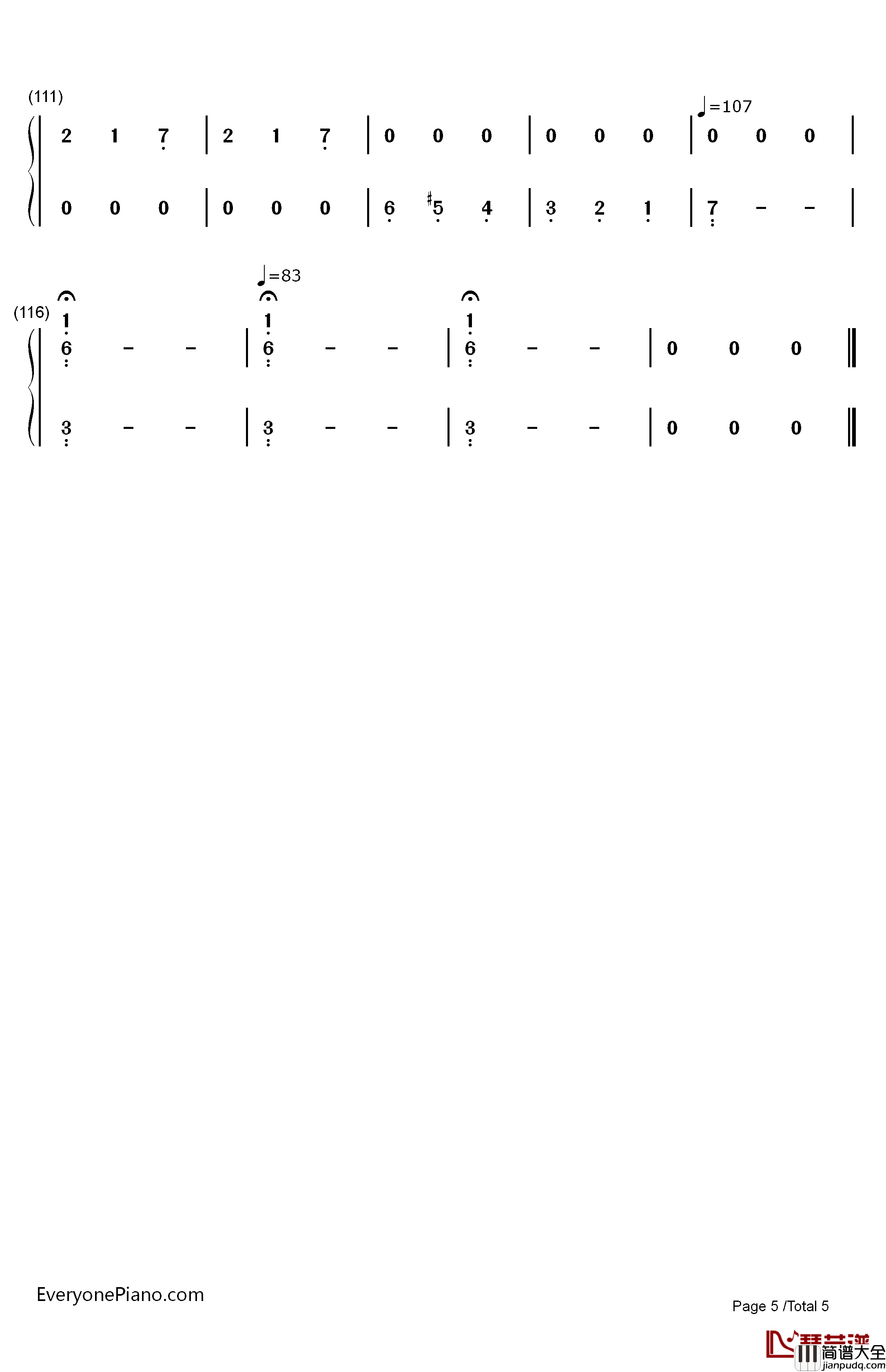 人间失格钢琴简谱_数字双手_中岛信行