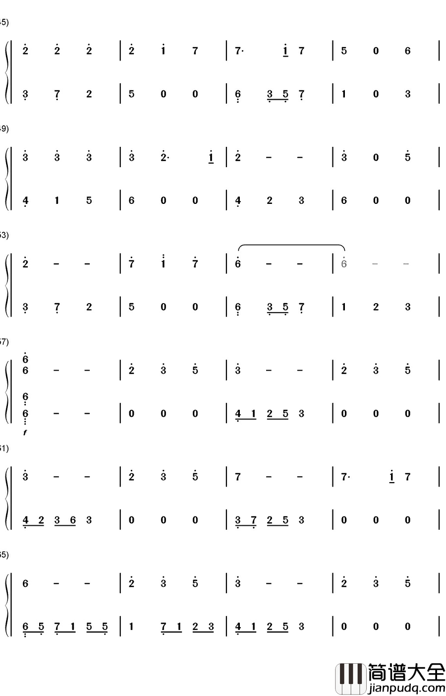 锦鲤抄钢琴版钢琴简谱_数字双手_云の泣__银临