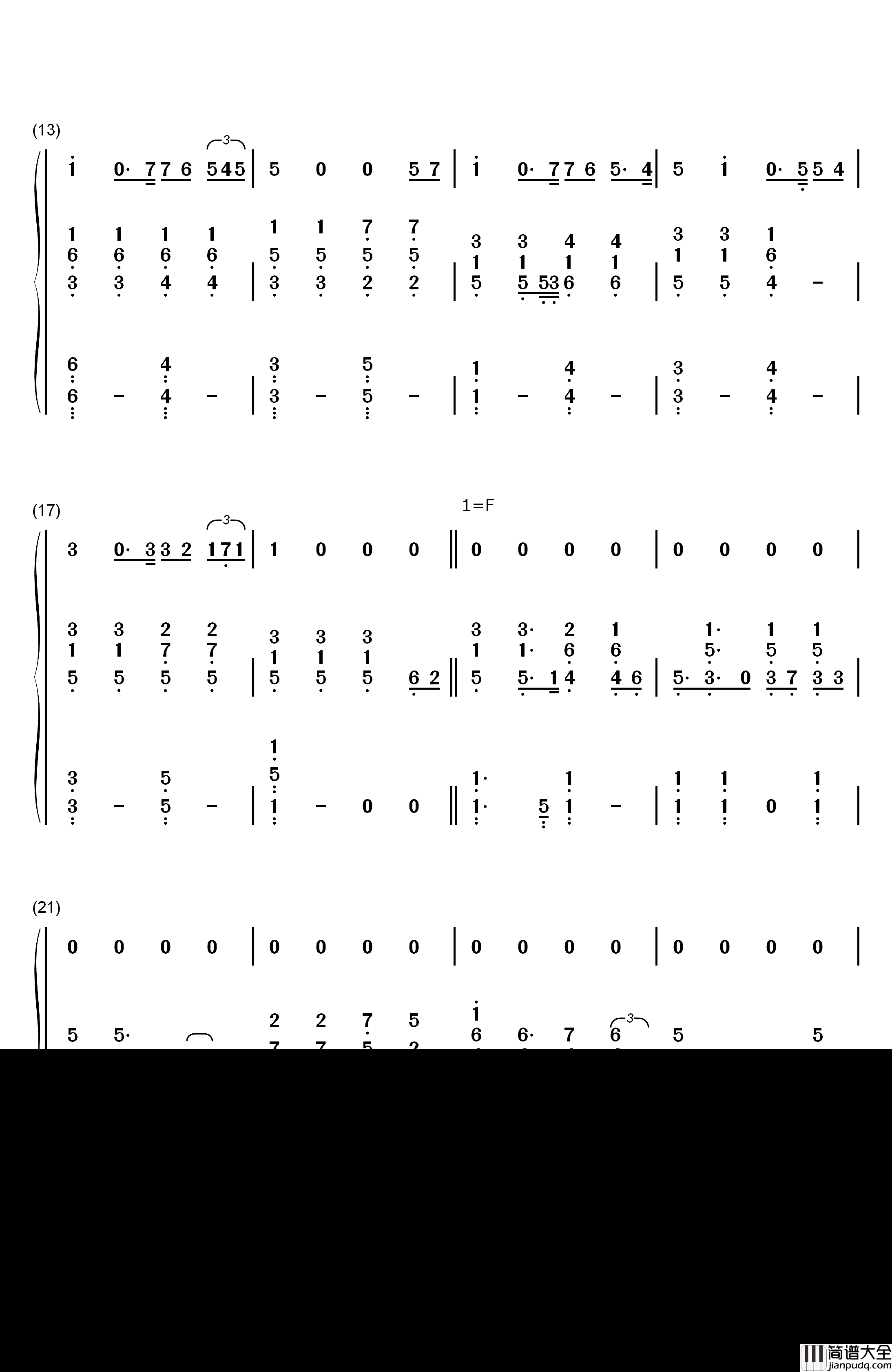 You_Raise_Me_Up钢琴简谱_数字双手_Westlife