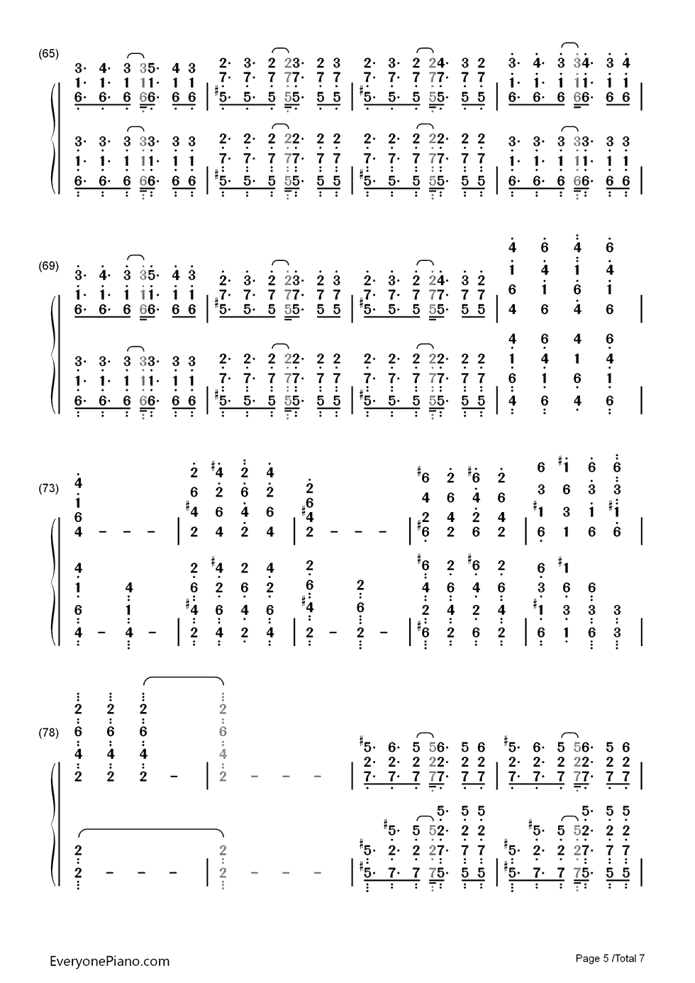 古巴钢琴简谱_数字双手_马克西姆