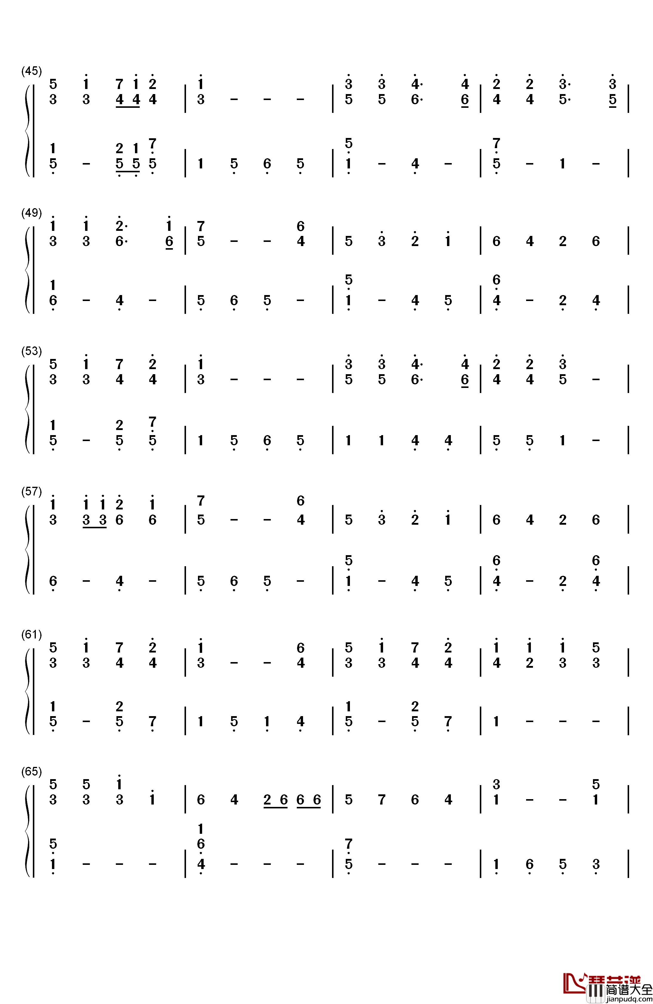 Mary's_Boy_Child钢琴简谱_数字双手_Jester_Hairston