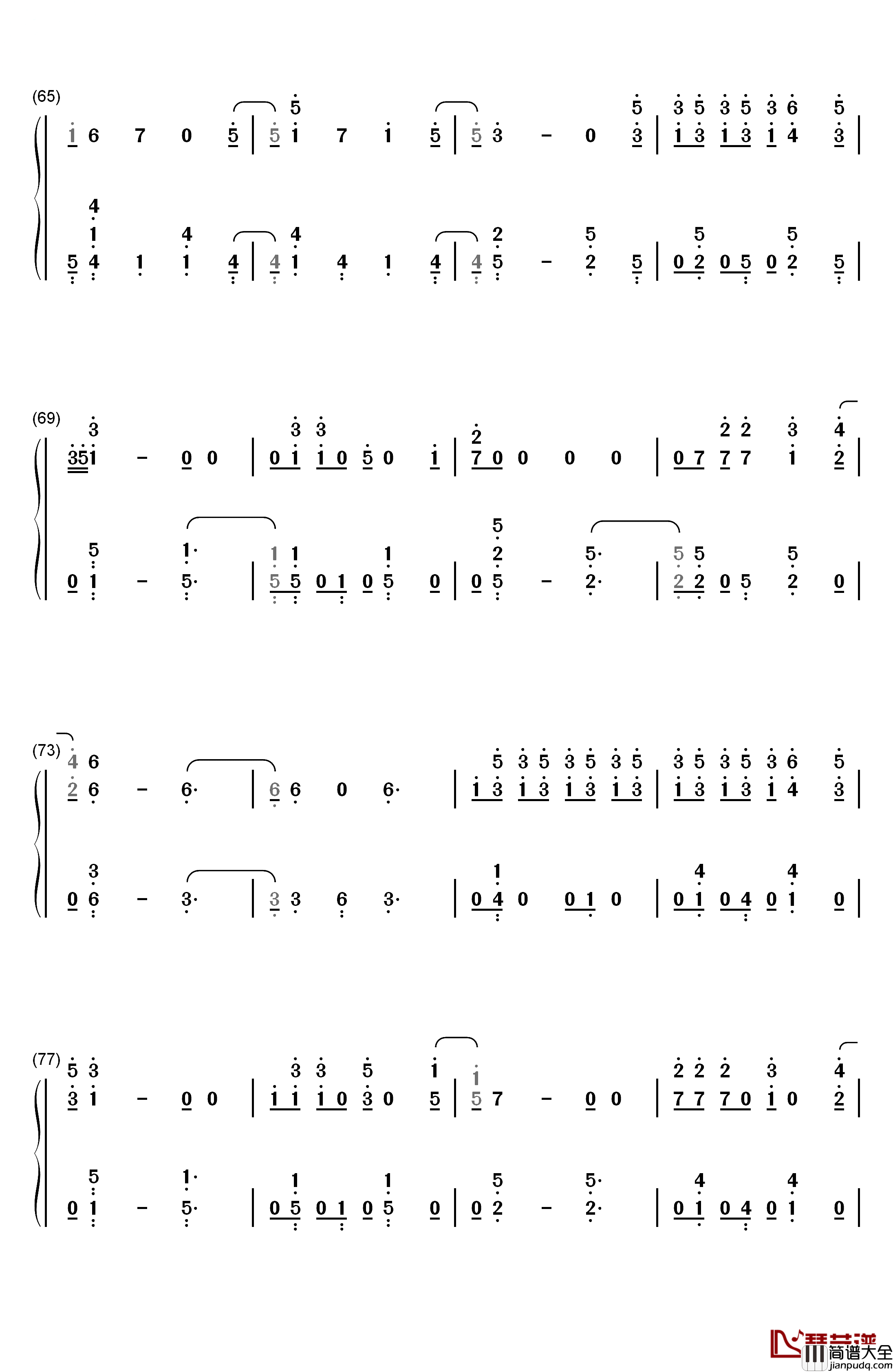 Space_Between钢琴简谱_数字双手_Mal_Evie