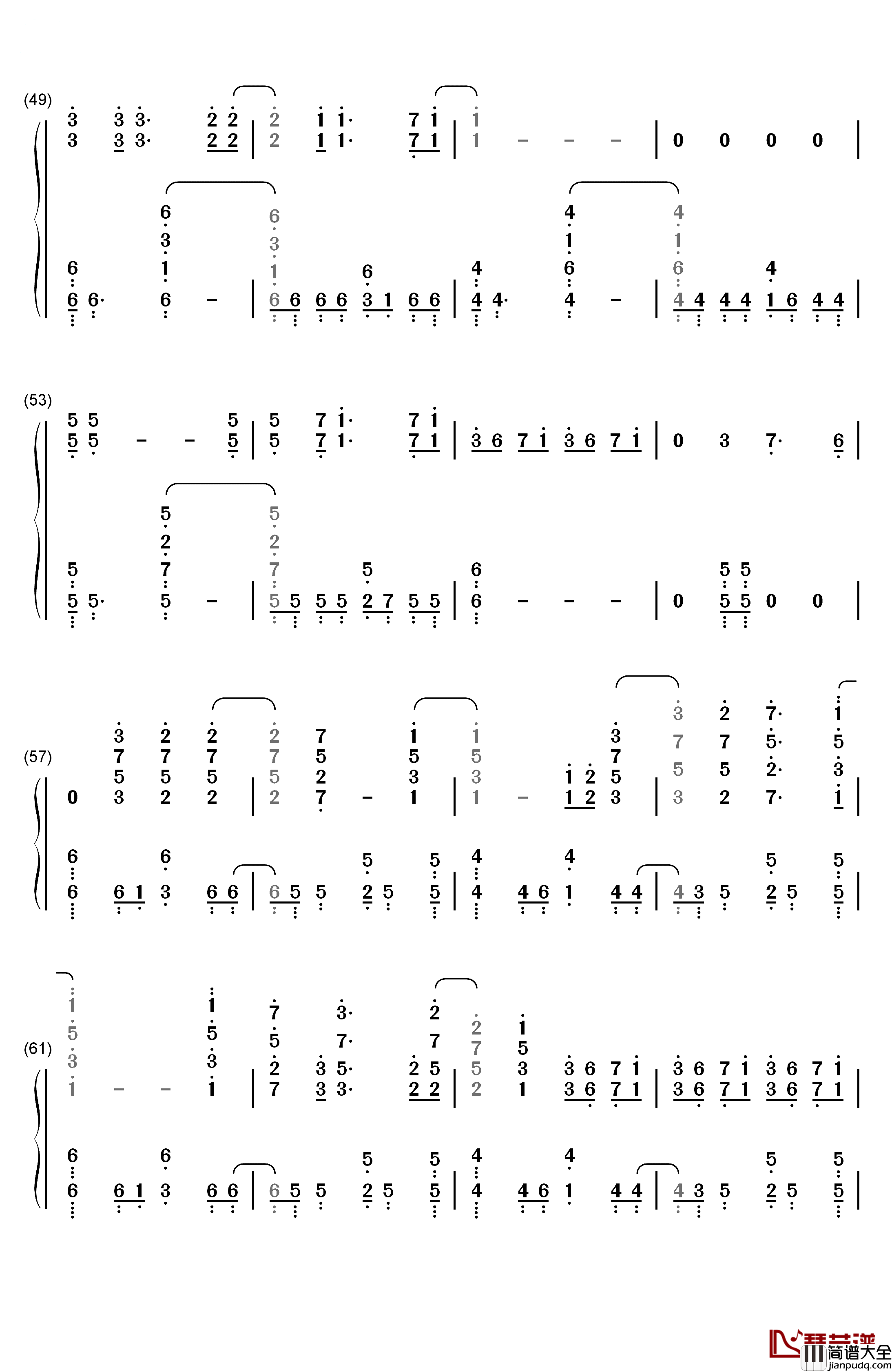 Signal钢琴简谱_数字双手_TK_from_凛として时雨