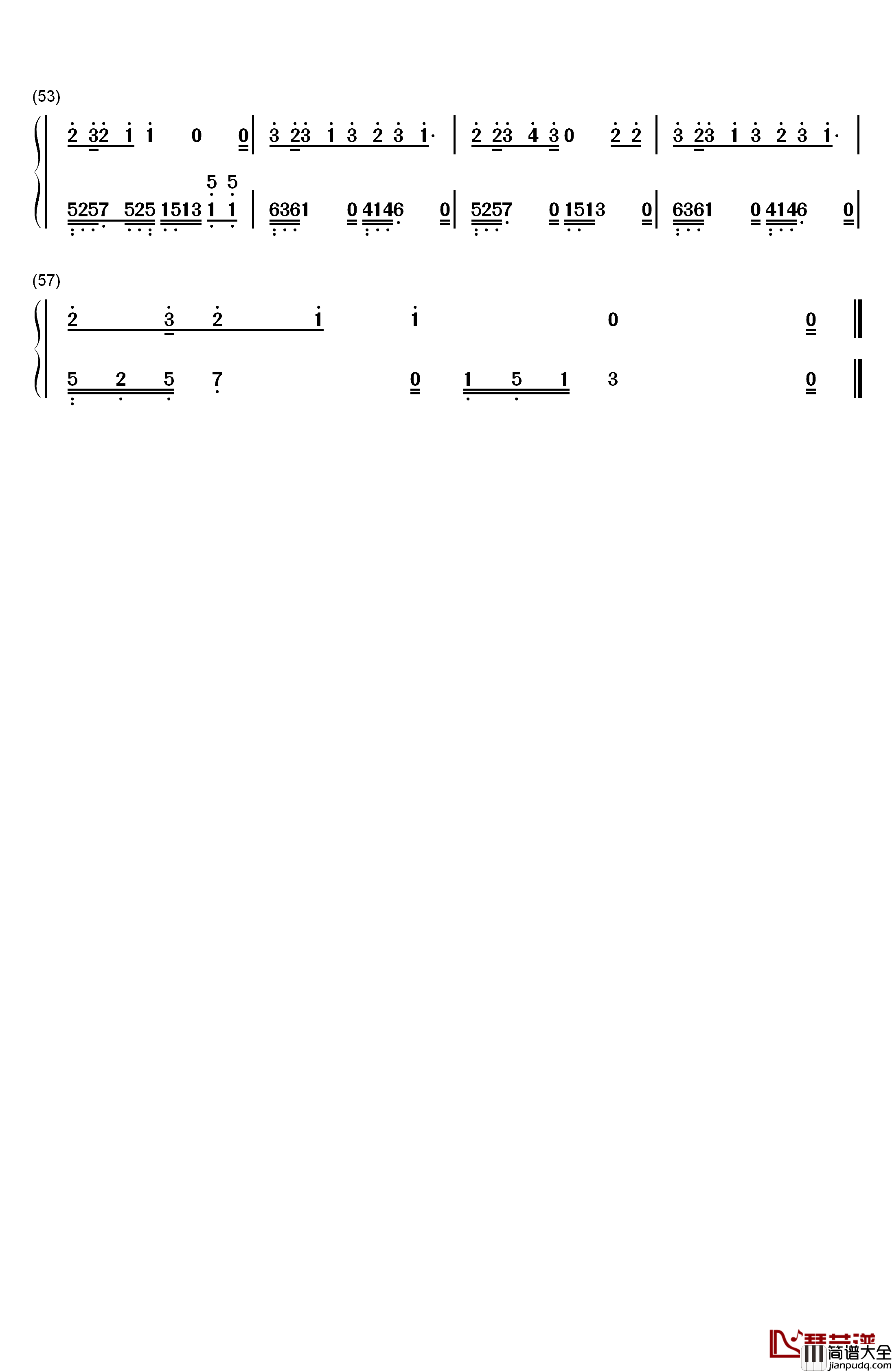 勇敢爱钢琴简谱_数字双手_Mi2