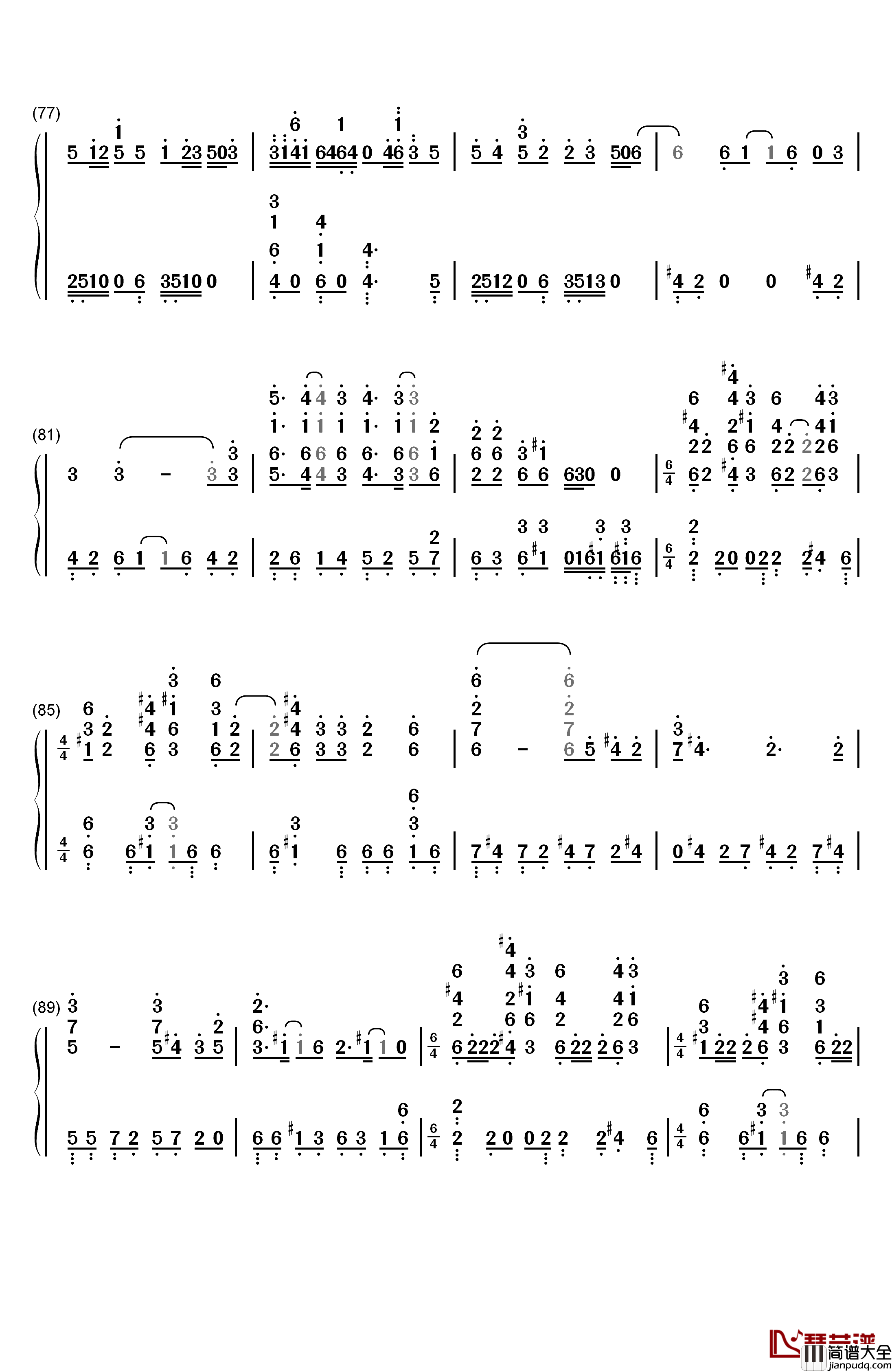 Little_Busters钢琴简谱_数字双手_Rita