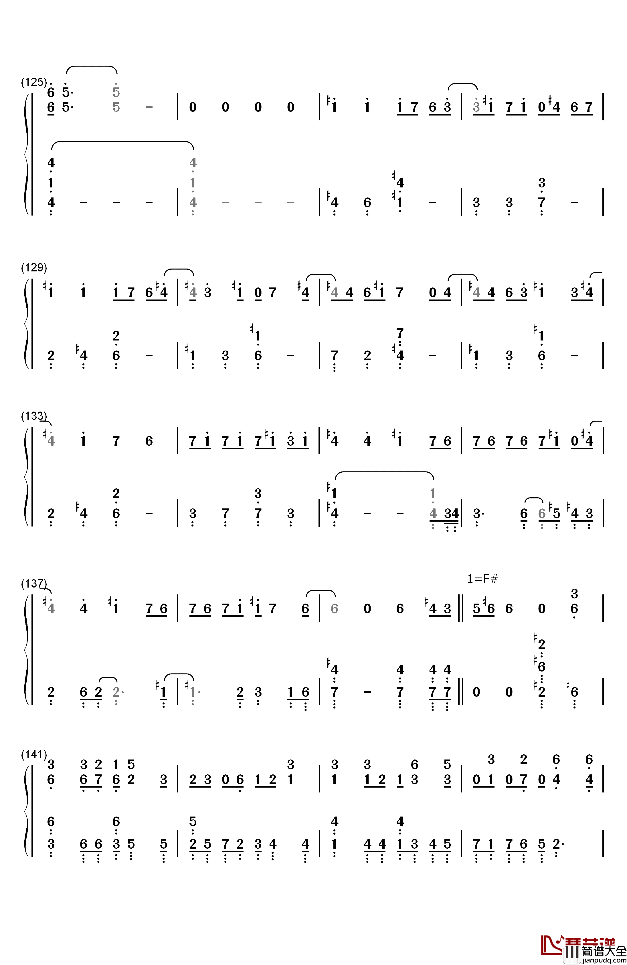 チルドレンレコード_钢琴简谱_数字双手_IA（じん）