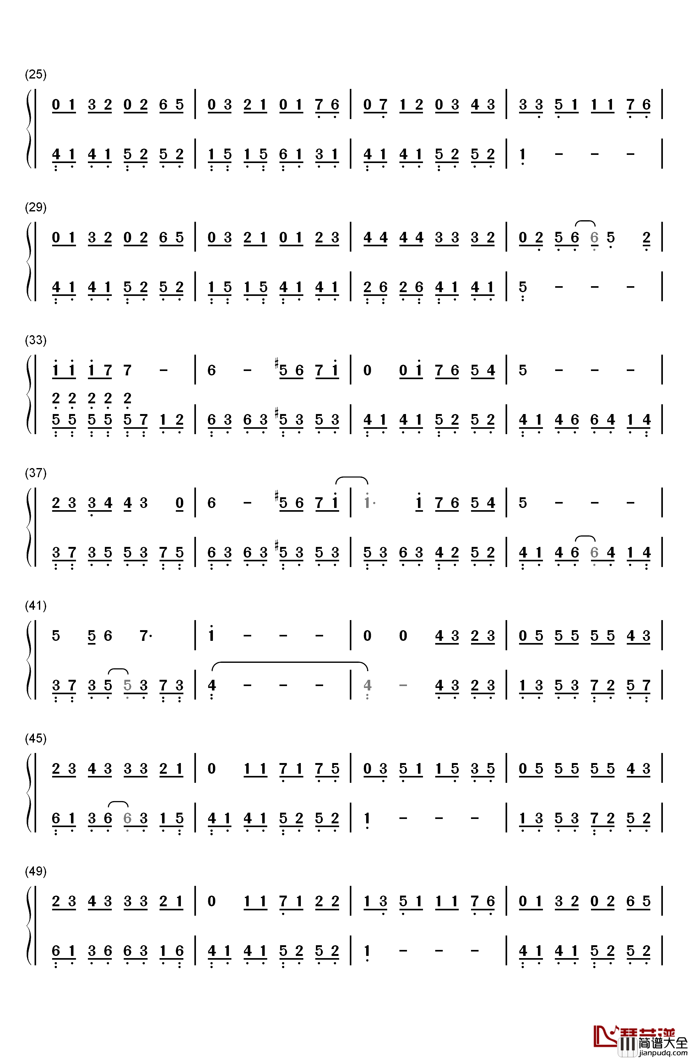 告别校园时钢琴简谱_数字双手_李克勤