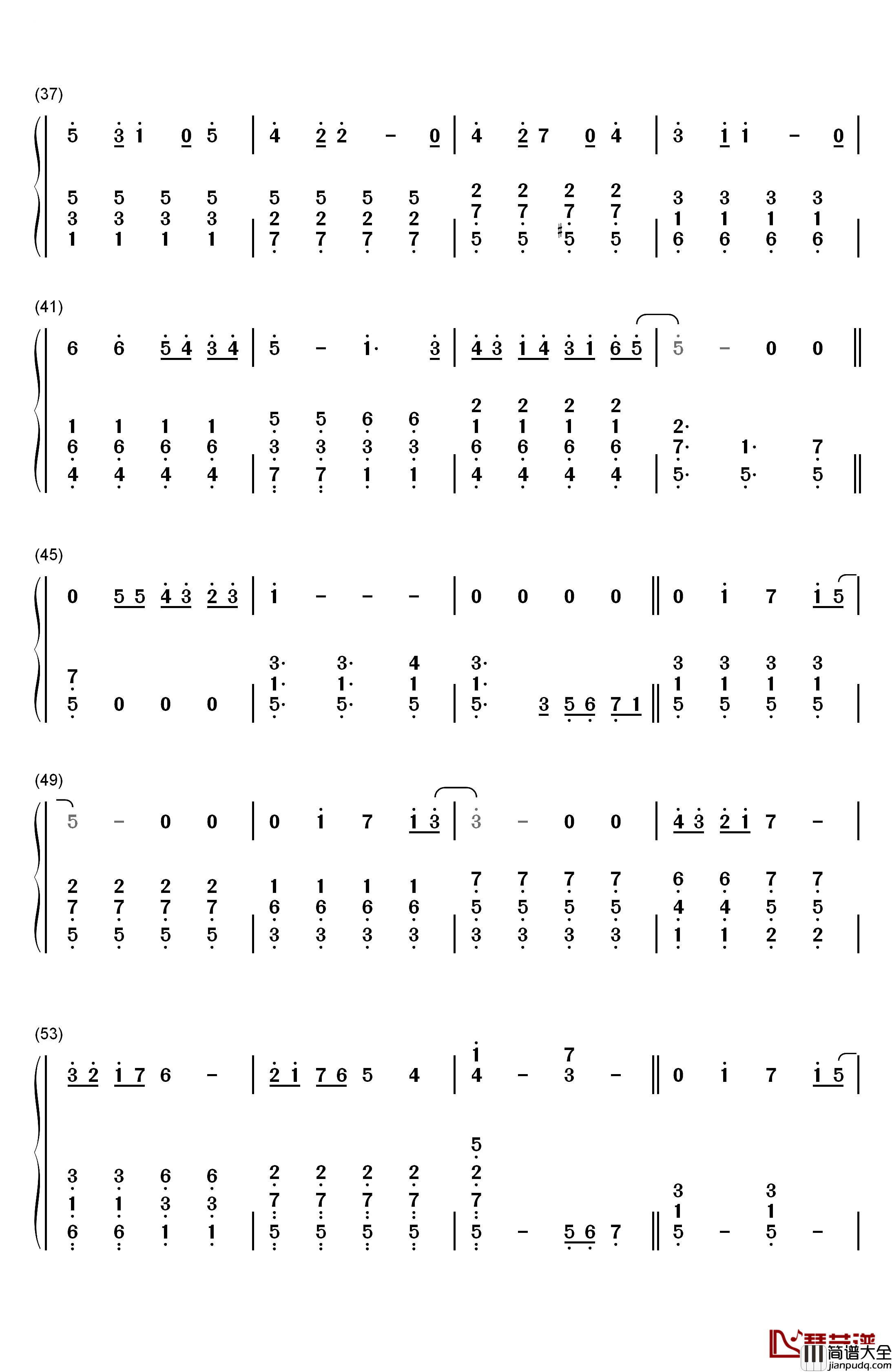 となりのトトロ钢琴简谱_数字双手_井上杏美