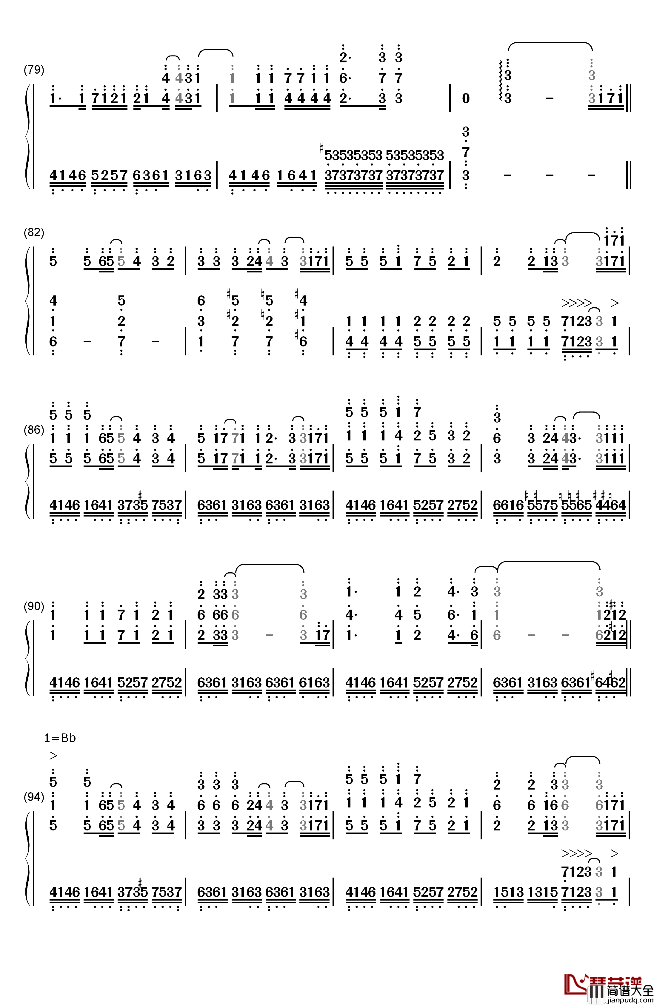 0→∞への跳動钢琴简谱_数字双手_初音未来