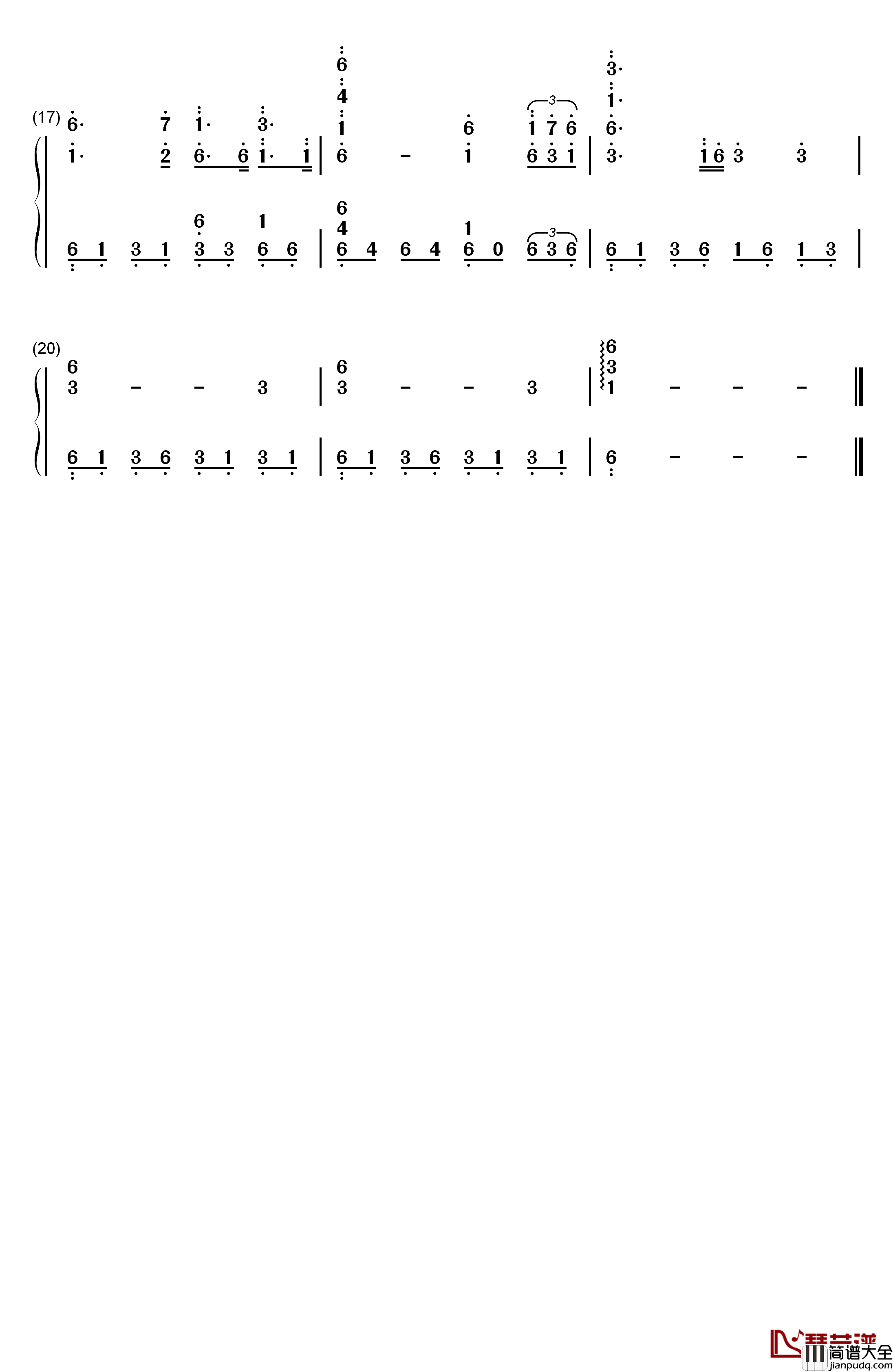 Binary_Sunset钢琴简谱_数字双手_John_Williams