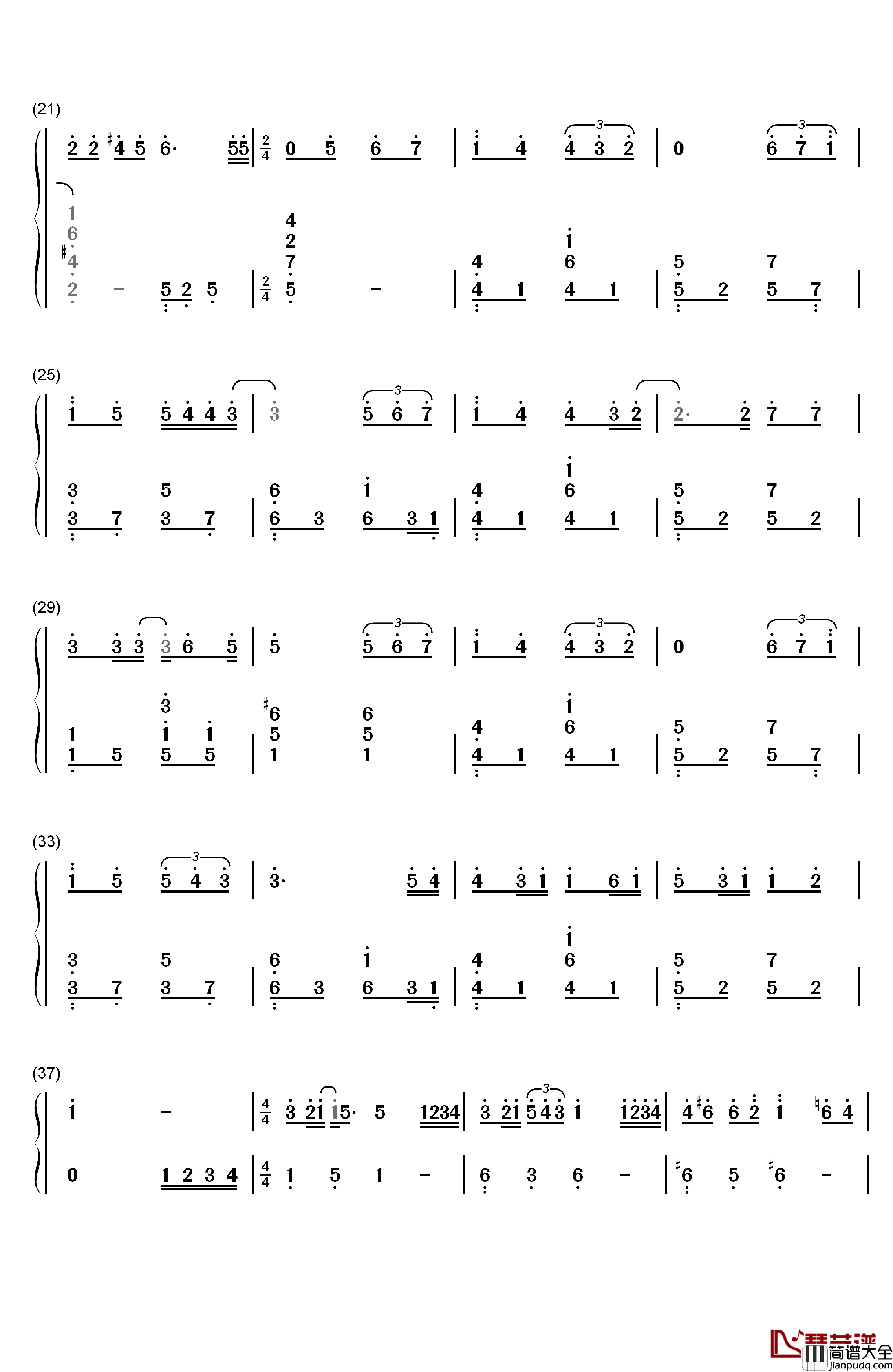 孤单心事钢琴简谱_数字双手_蓝又时