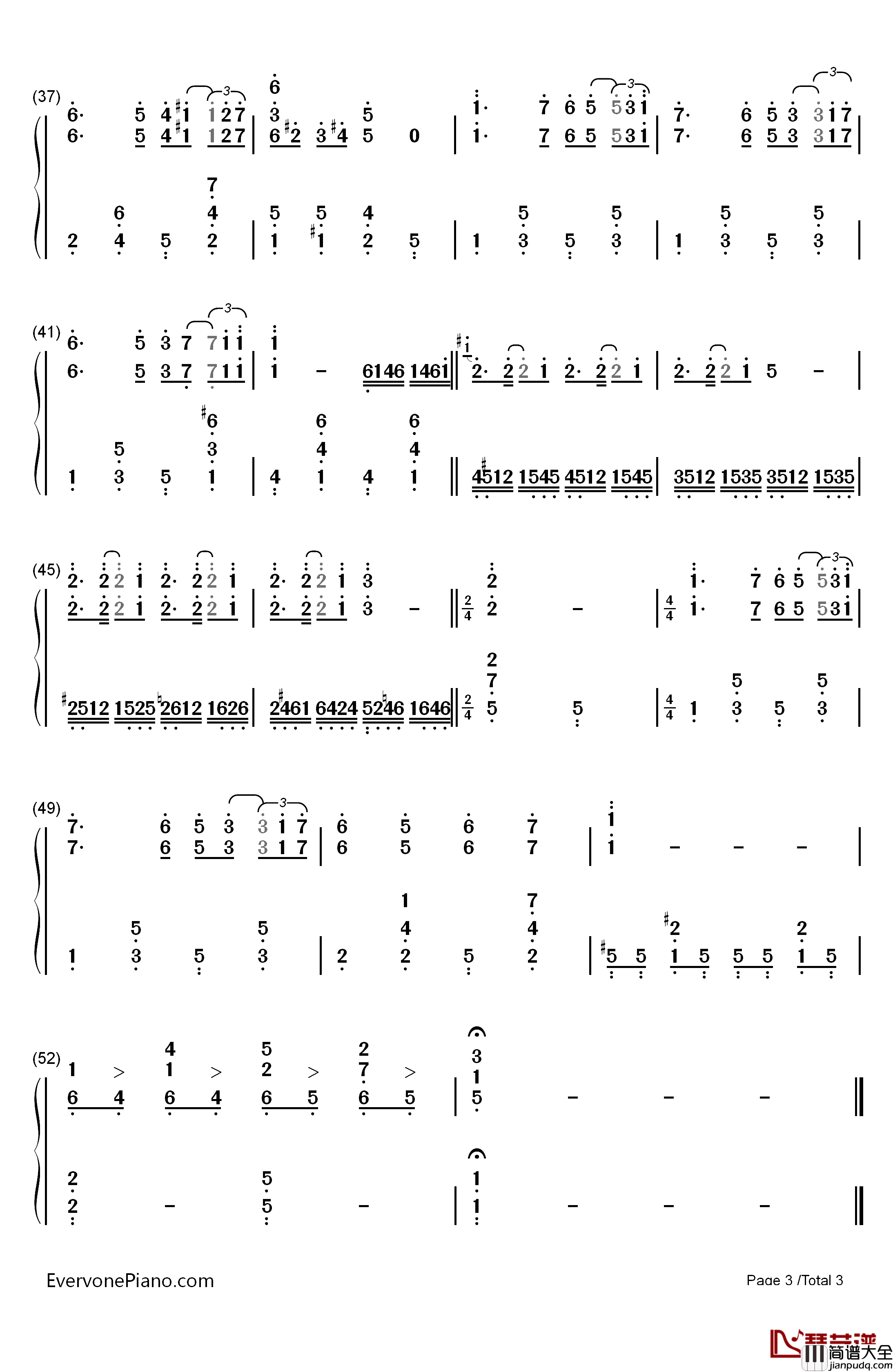 玫瑰色的人生钢琴简谱_数字双手_理查德·克莱德曼