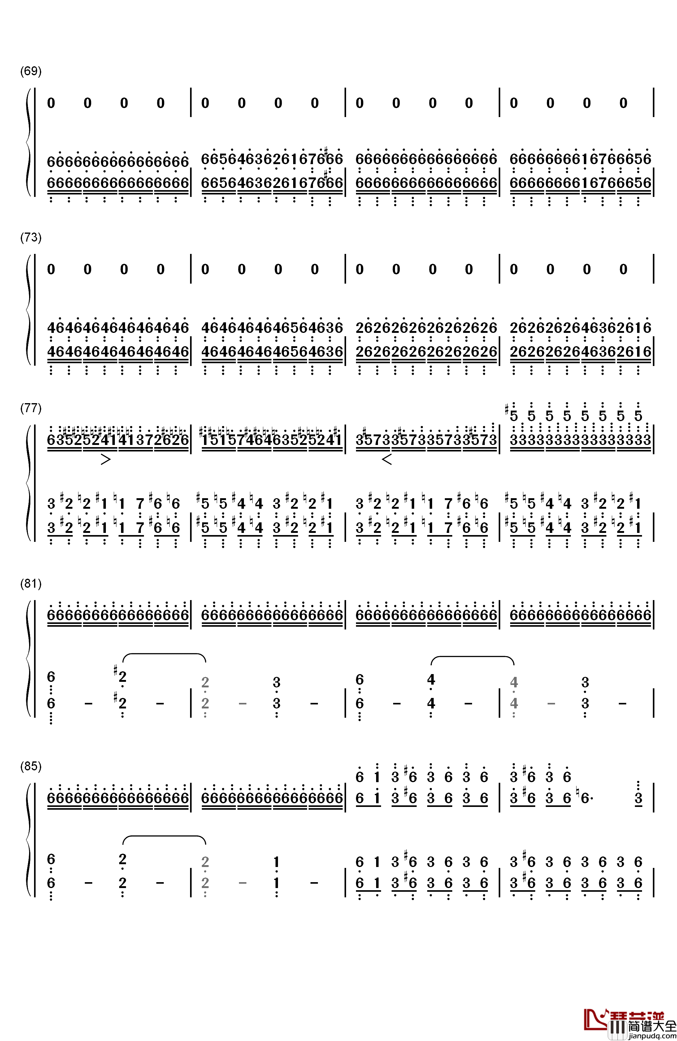 天国的孩子钢琴简谱_数字双手_马克西姆