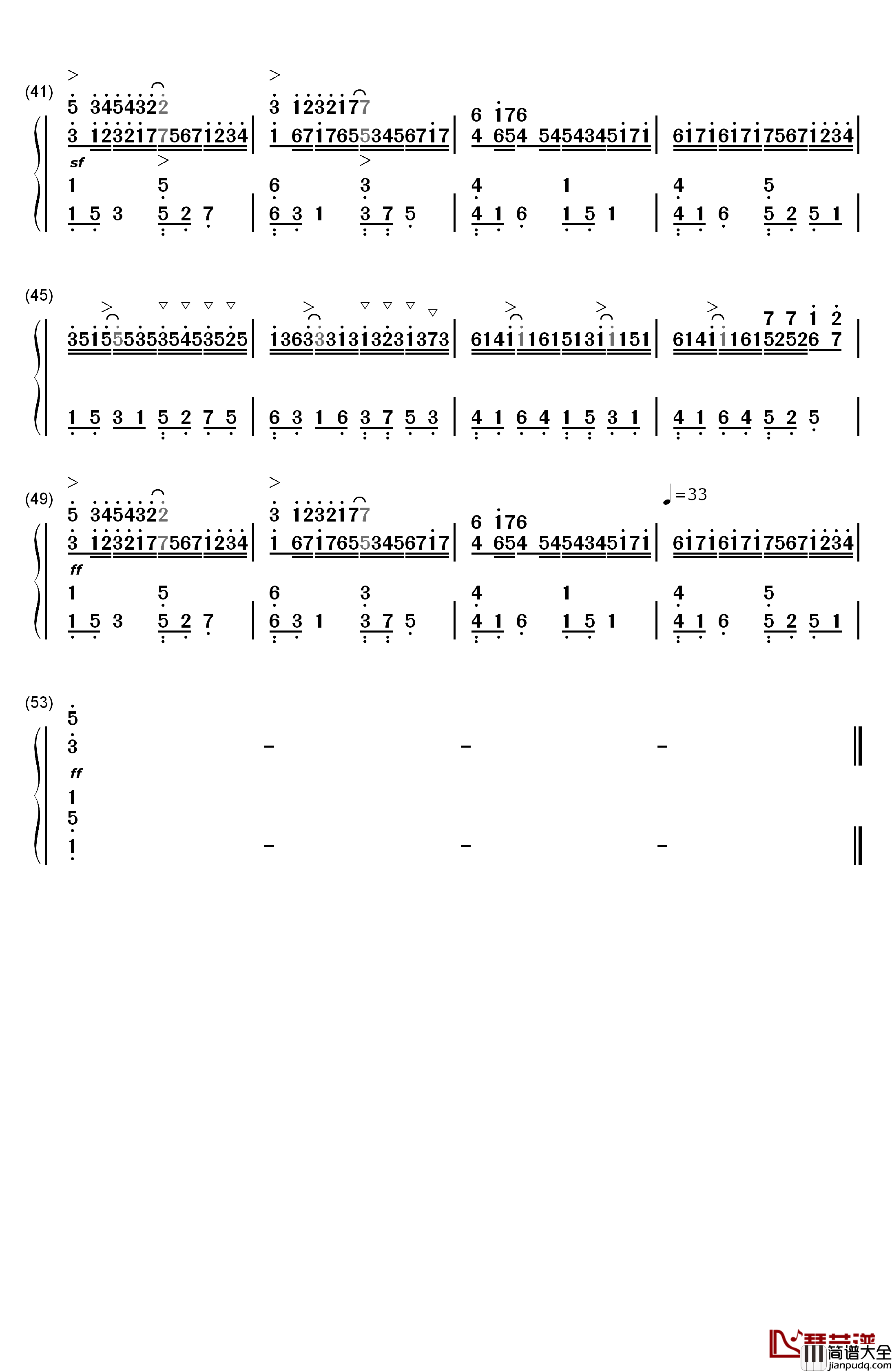 卡农弹奏版钢琴简谱_数字双手_乔治•温斯顿