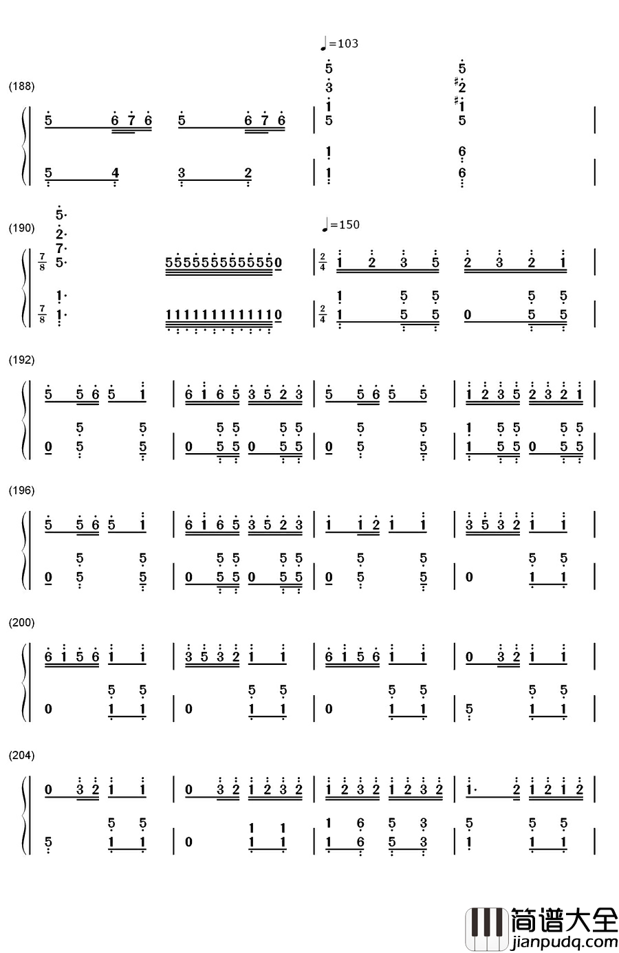 春节序曲钢琴简谱_数字双手_李焕之