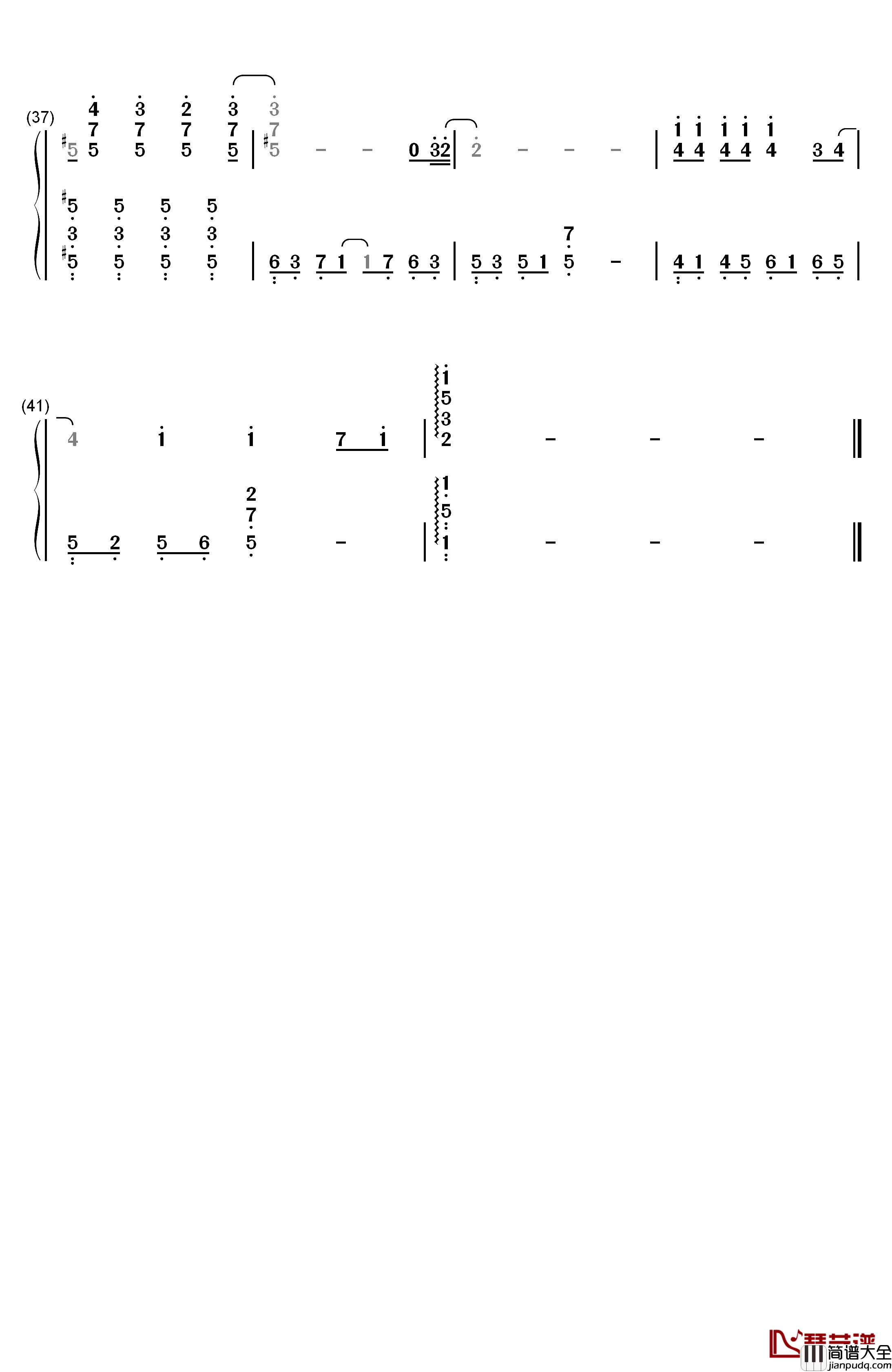 追钢琴简谱_数字双手_张国荣