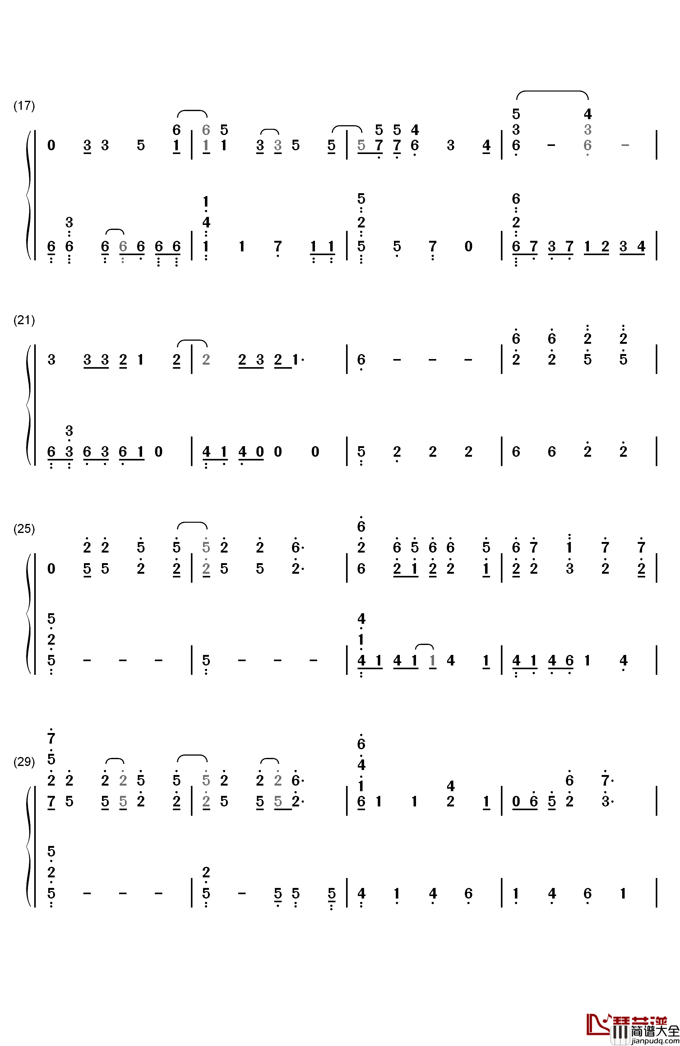 Let_It_Go完整版钢琴简谱_数字双手_Demi_Lovato