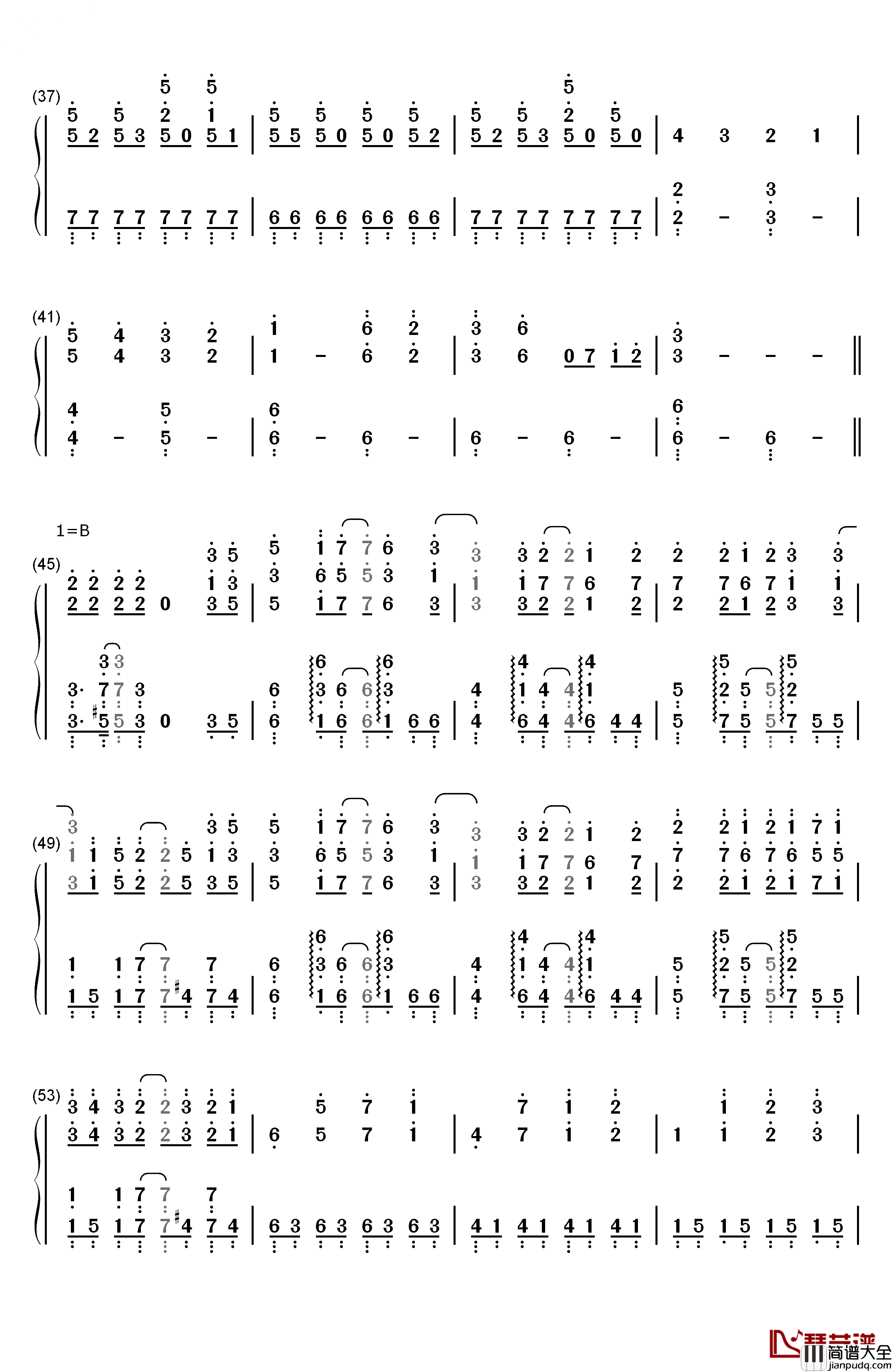 終わりの世界から钢琴简谱_数字双手_麻枝准__やなぎなぎ