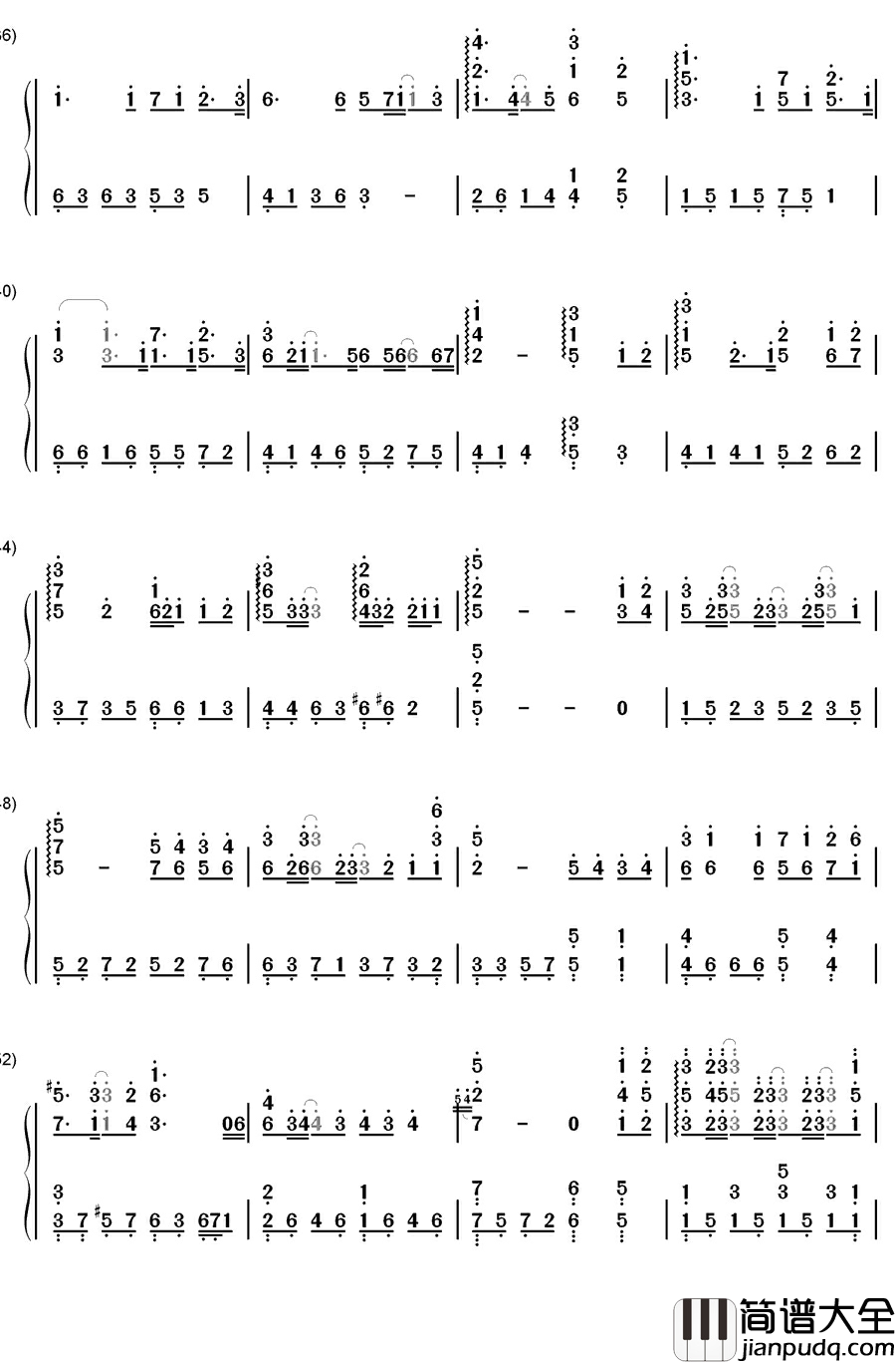 爱你没错钢琴简谱_数字双手_张信哲