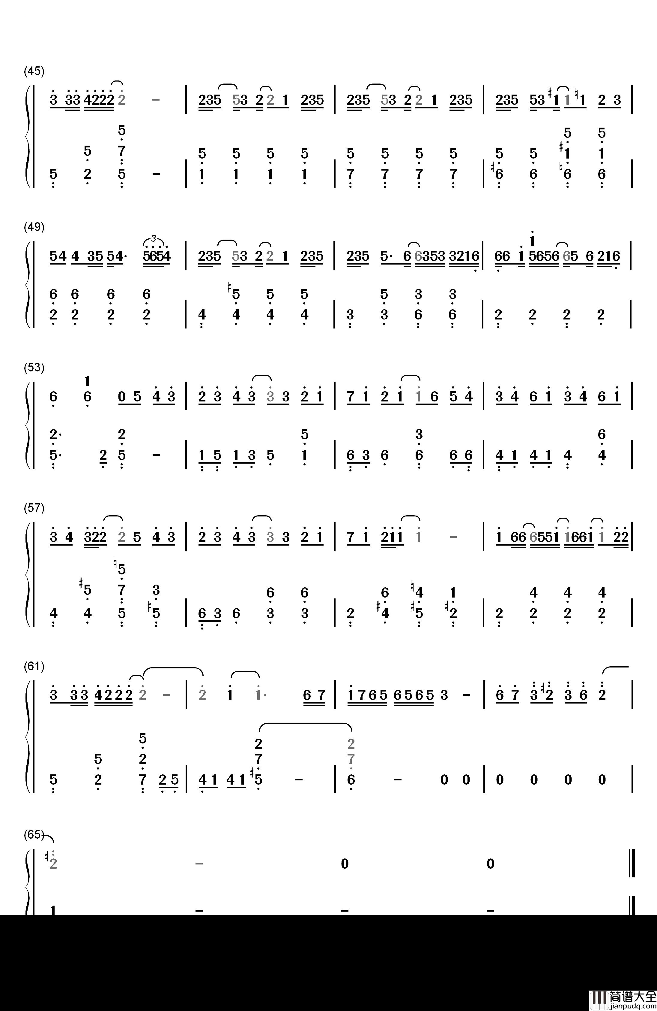 Kiss_Goodbye钢琴简谱_数字双手_王力宏