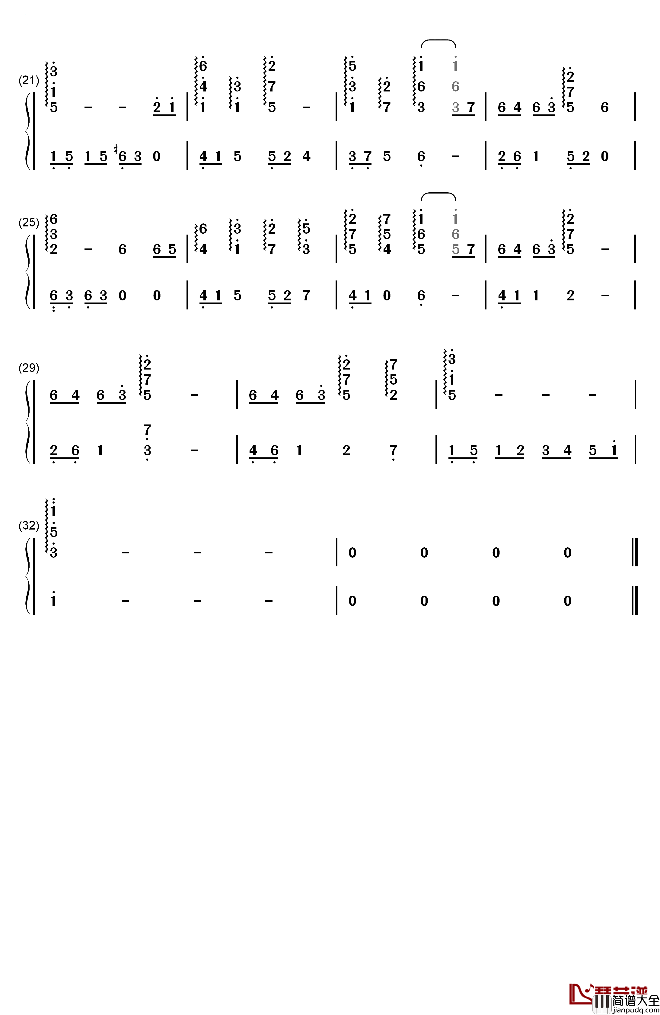 if_i_were_a_bird钢琴简谱_数字双手_黑石瞳