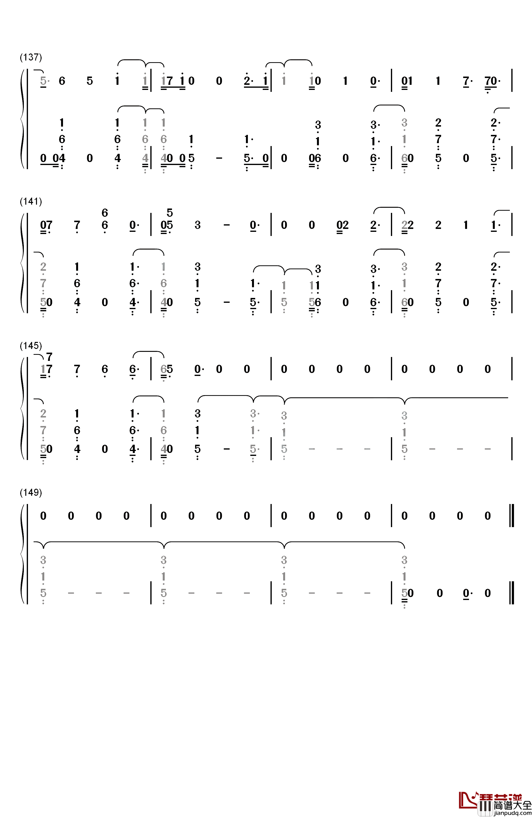 Reckless_Love钢琴简谱_数字双手_Cory_Asbury