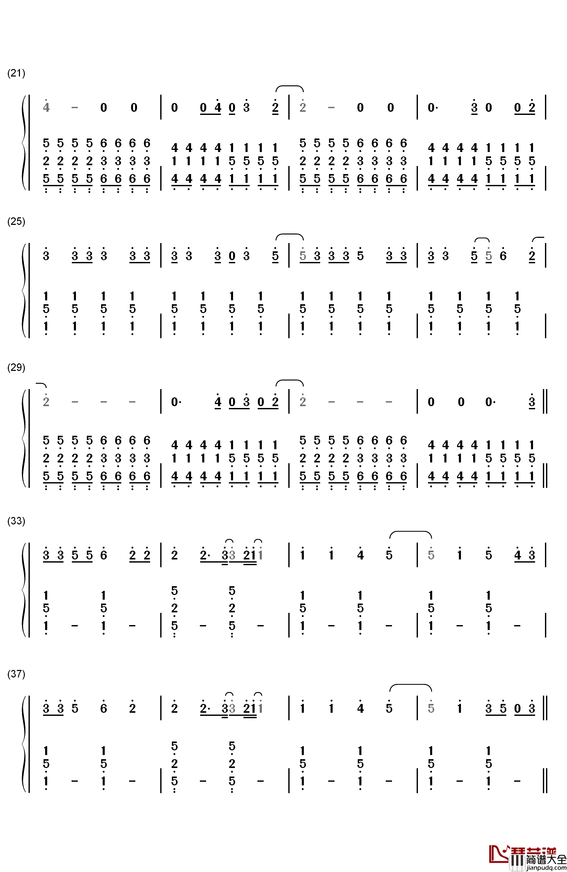 Girl_Almighty钢琴简谱_数字双手_One_Direction