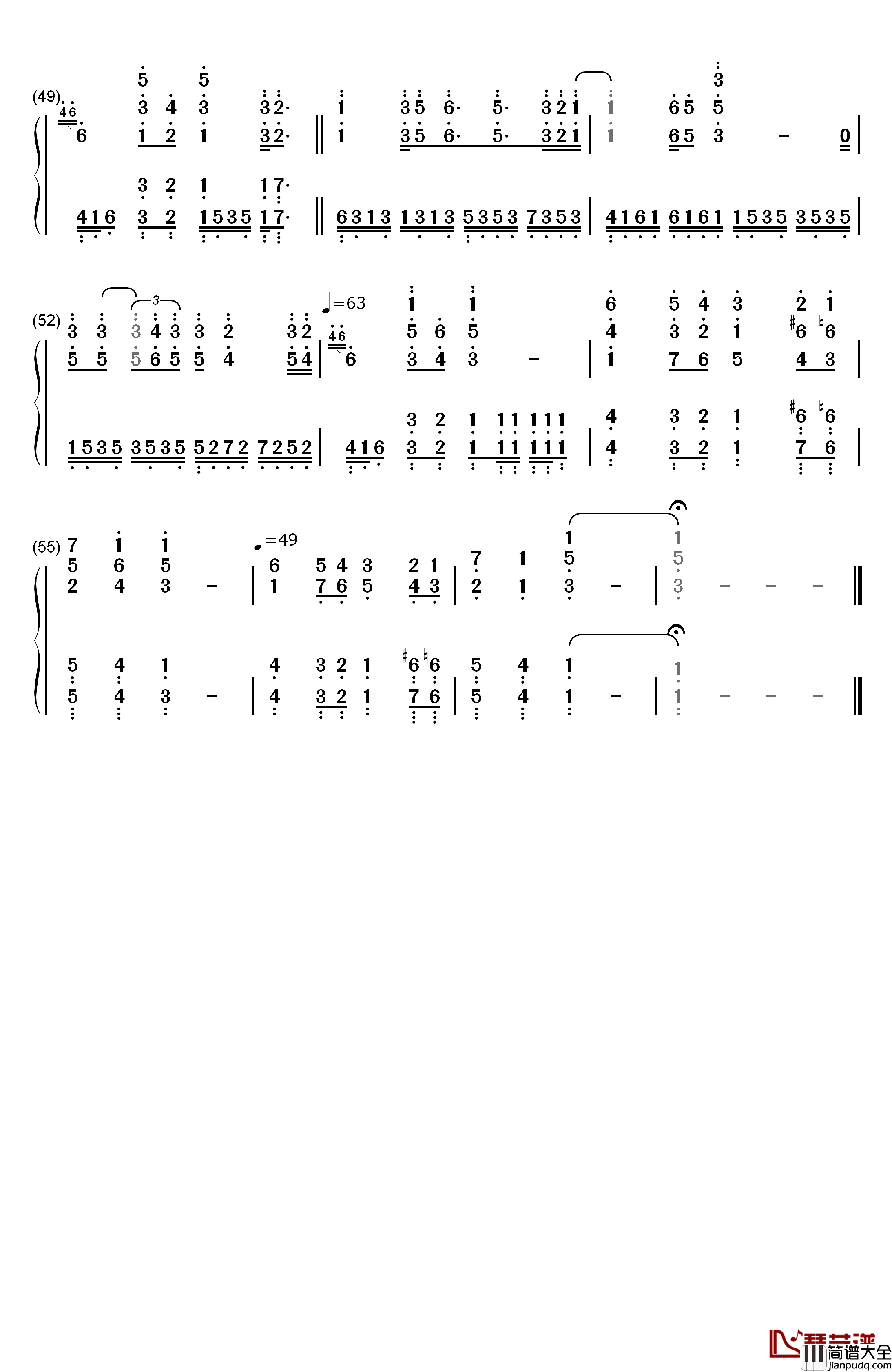 Let_It_Be钢琴简谱_数字双手_理查德克莱德曼